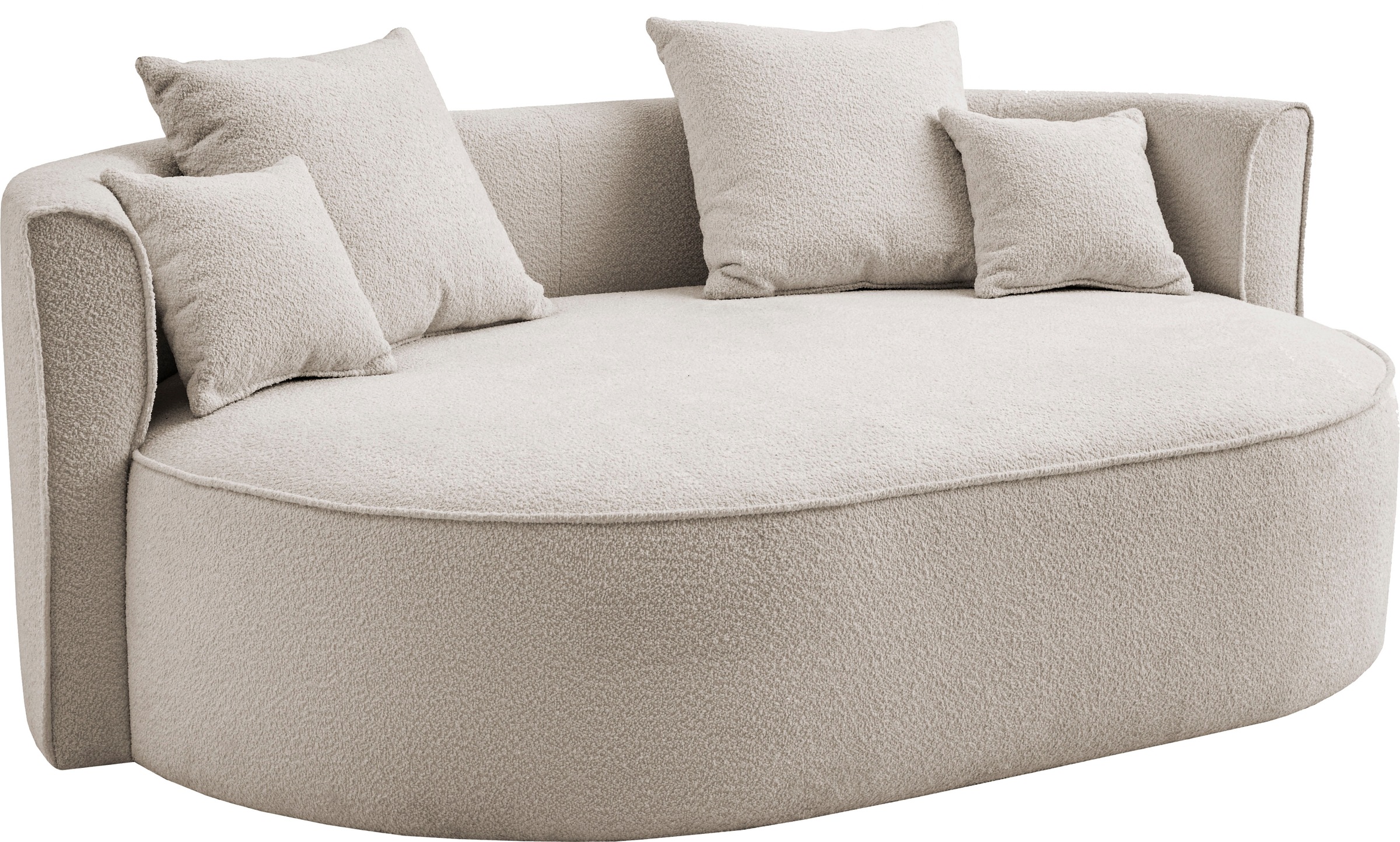 LeGer Home by Lena Gercke 2,5-Sitzer »ISALIE, rundes Loungesofa, mit Kissen, perfekt gepolstert«, moderne Stoffe, mit 4 Zierkissen, extra große Sitzfläche