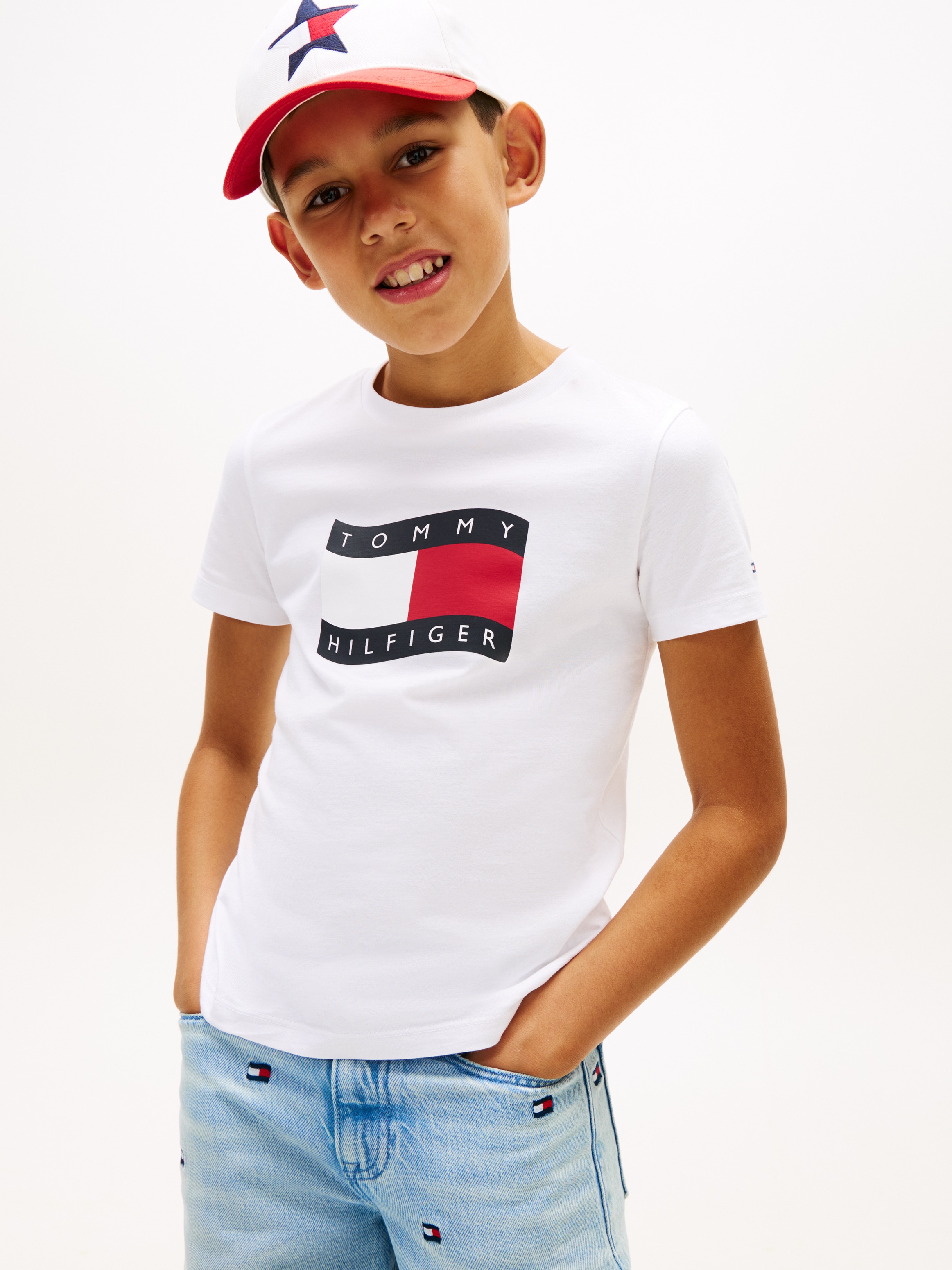 Tommy Hilfiger T-Shirt »WAVY FLAG T-SHIRT« Kinder bis 16 Jahre, regular fit