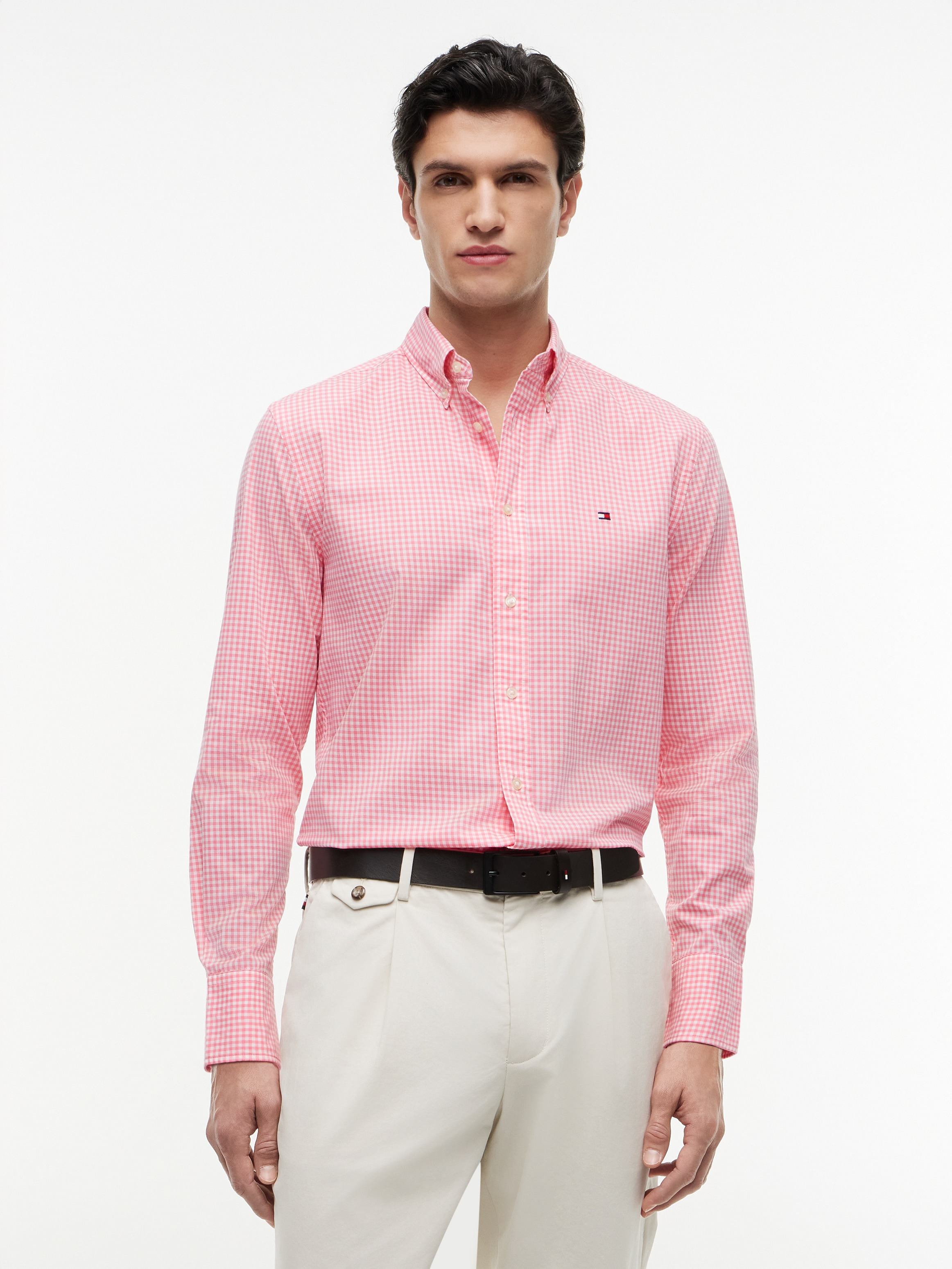 Tommy Hilfiger Langarmhemd »FLEX POPLIN GINGHAM SHIRT« Regular Fit Flex Cotton Gingham
