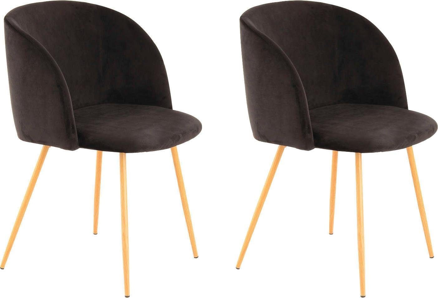 Kayoom Polsterstuhl »Stuhl Celina 110 2er-Set Grau,samtweicher Bezug in mod günstig online kaufen