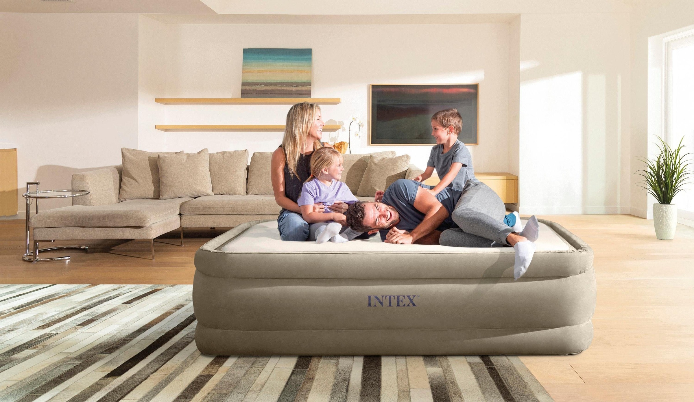 Intex Luftbett »DURA-BEAM® ThermaLuxÃ¢ Airbed, QUEEN«, (Set, 2 tlg., mit Transporttasche)