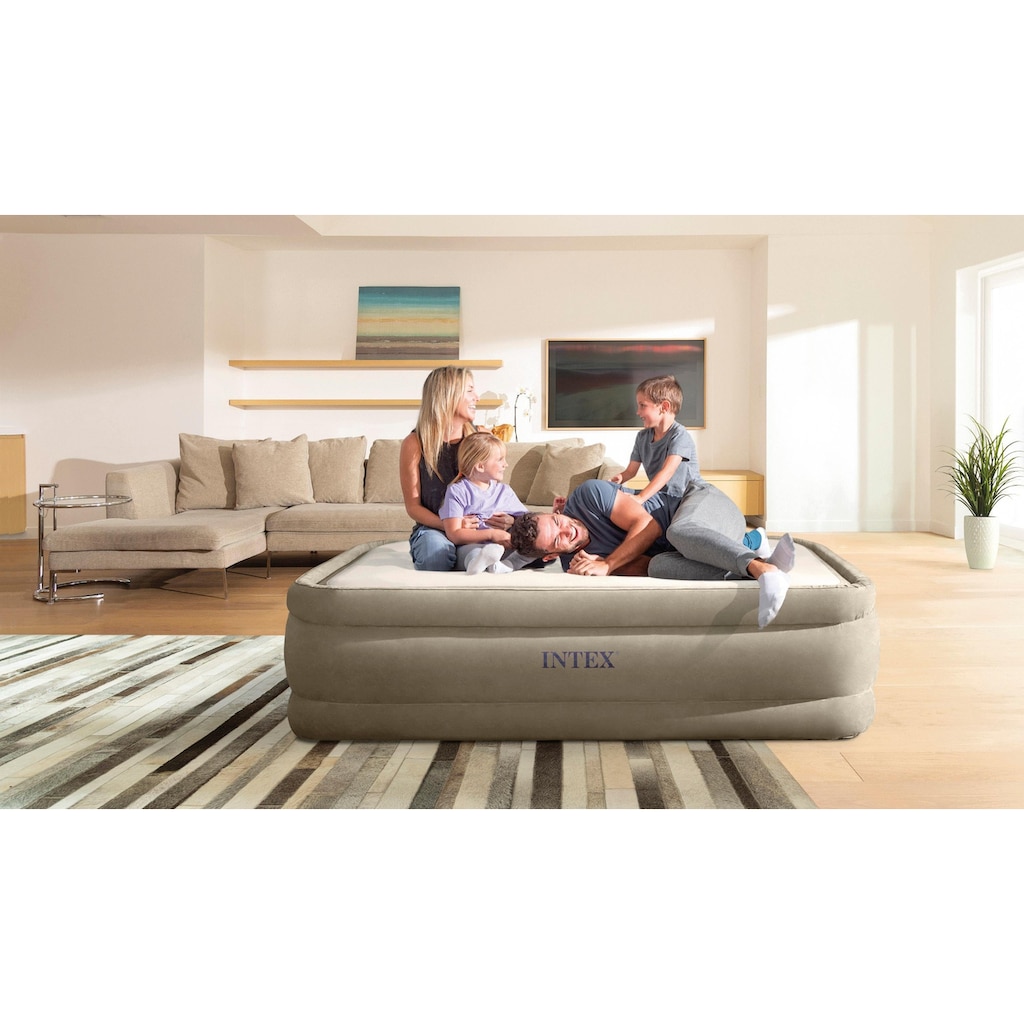 Intex Luftbett »DURA-BEAM® ThermaLuxâ„¢ Airbed, QUEEN«, (Set, 2, mit Transporttasche)