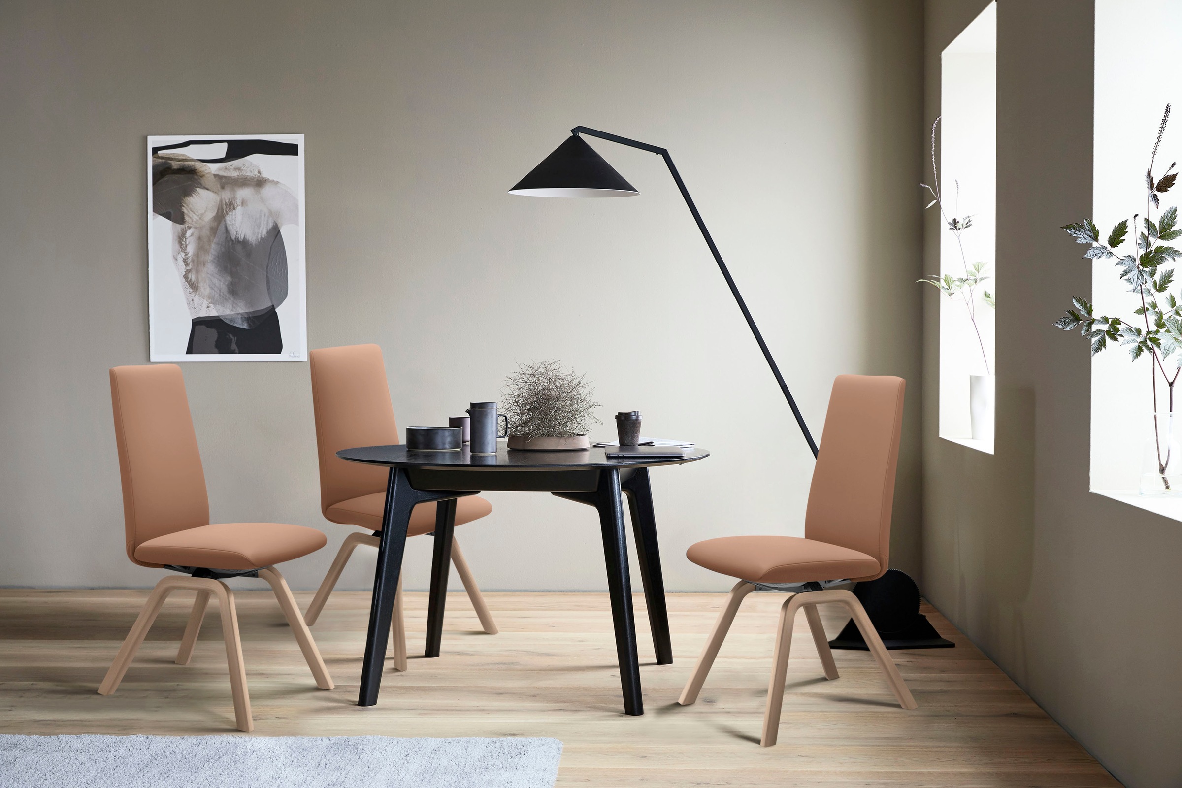 Stressless® Polsterstuhl »Laurel«, Leder BATICK, High Back, Größe M, mit schräggestellten Beinen in Eiche natur