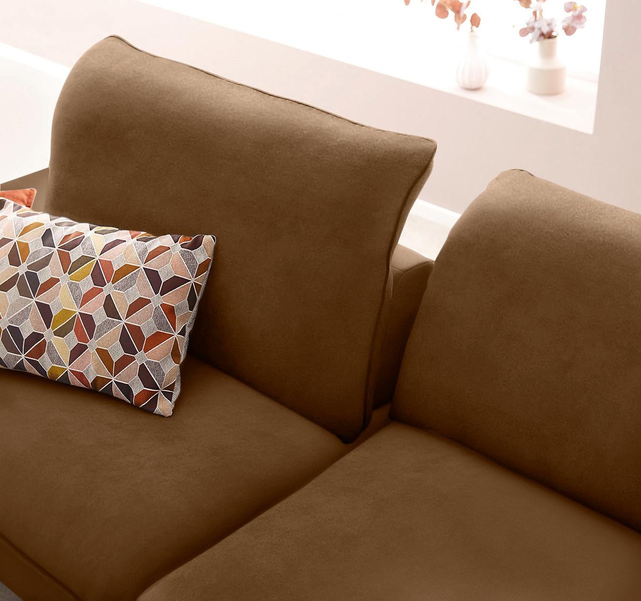 W.SCHILLIG Ecksofa »enjoy&MORE, mit tollem Sitzkomfort, elegant und bequem, L-Form«, mit Sitztiefenverstellung, Füße silber matt, Breite 294 cm