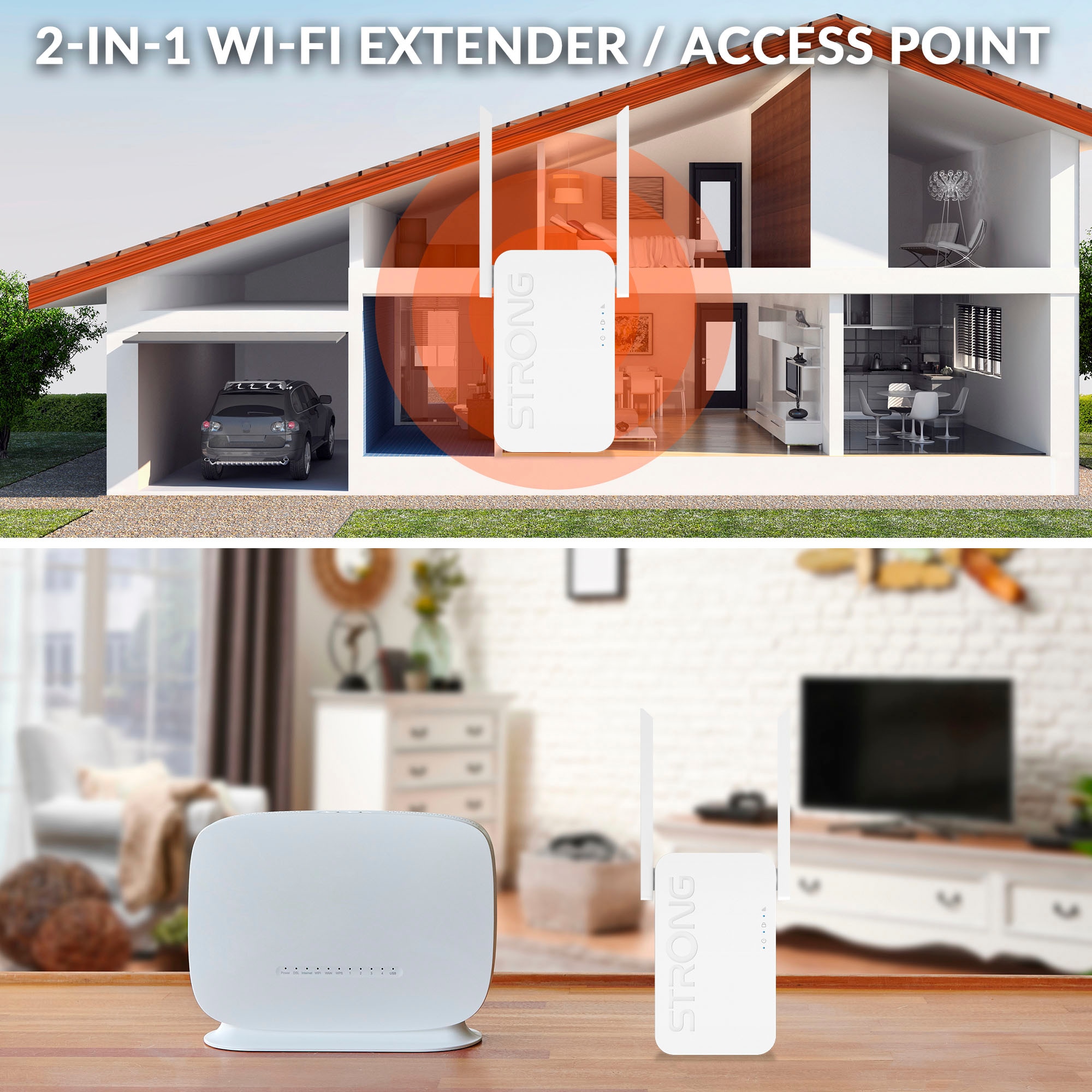 Strong WLAN-Repeater »Dualband WLAN Repeater, WiFi 6, Accesspoint«, (1 St.)