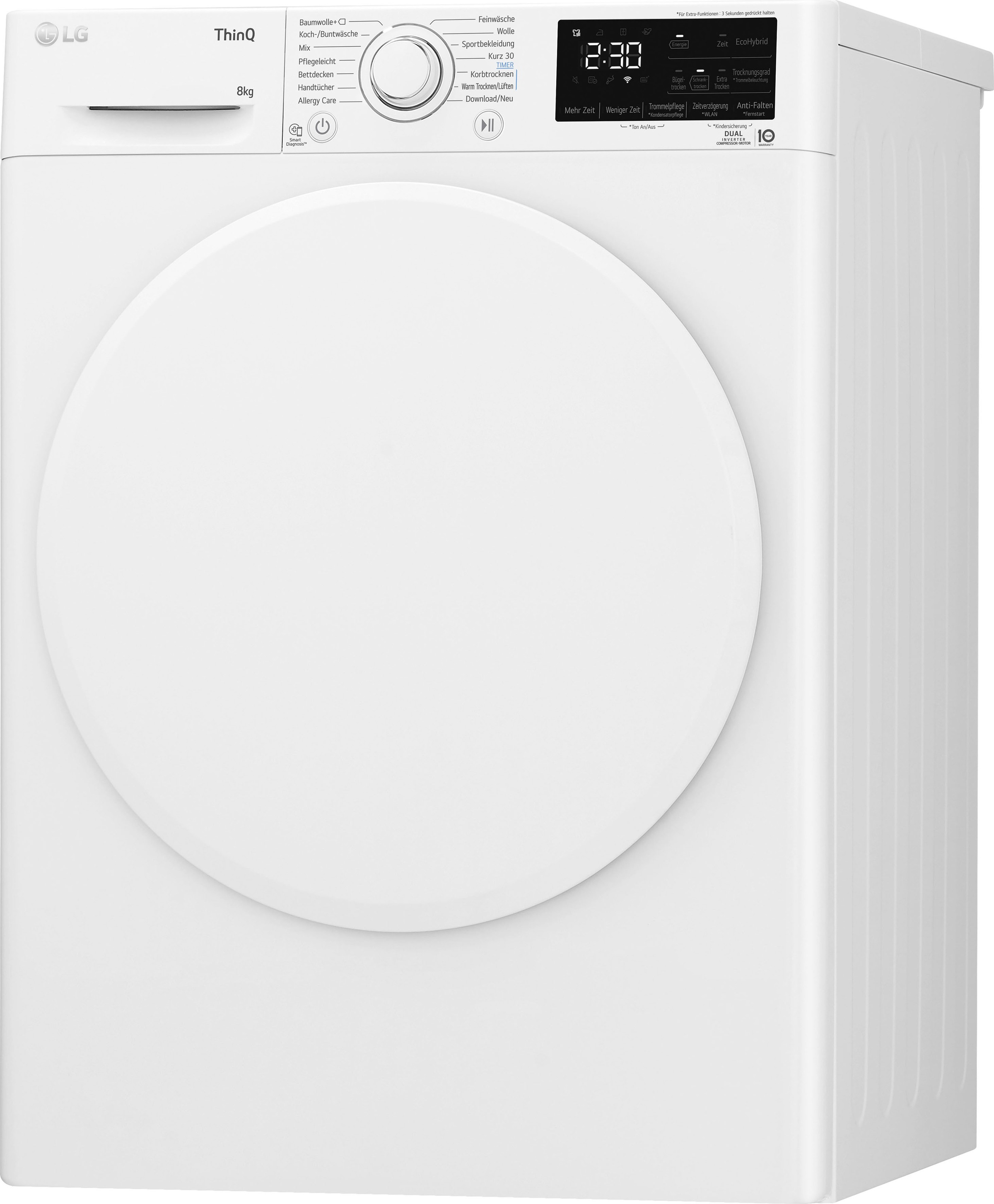 LG Wärmepumpentrockner »V3RT8N«, 8 kg, Allergy Care: Reduziert Allergene