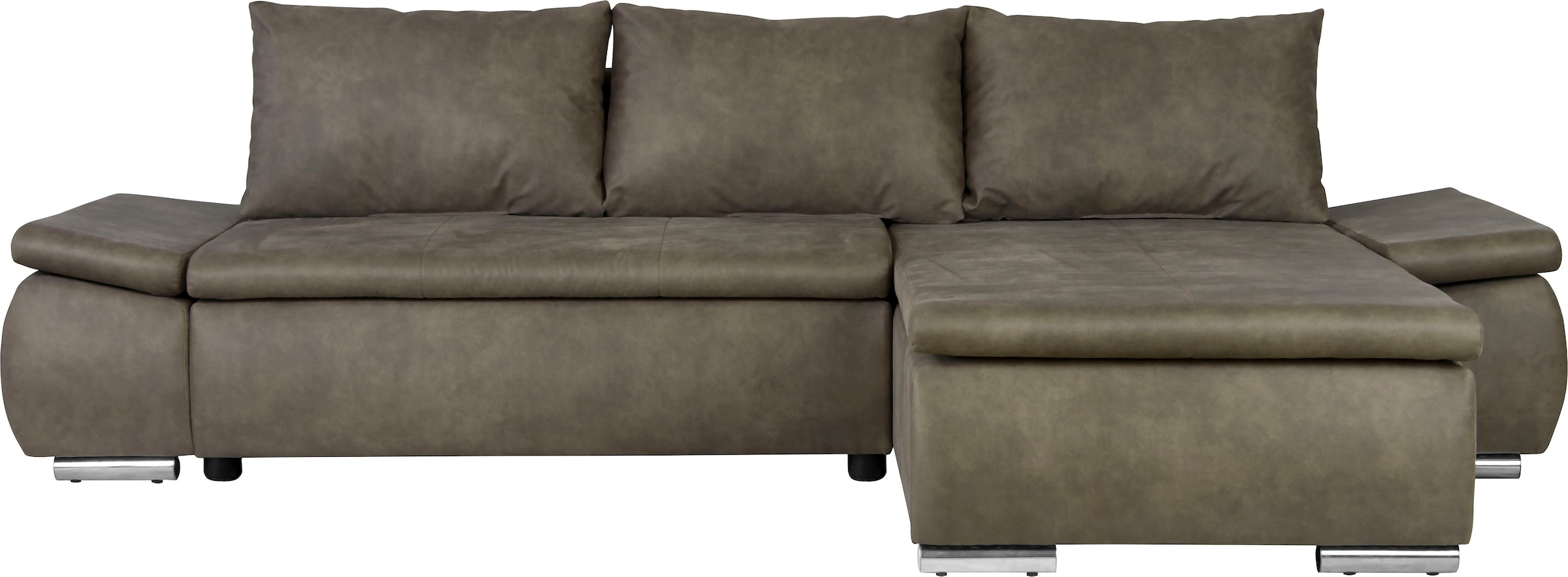 Home affaire Ecksofa »Acra L-Form« mit Bettfunktion und Bettkasten, in Mattenoptik