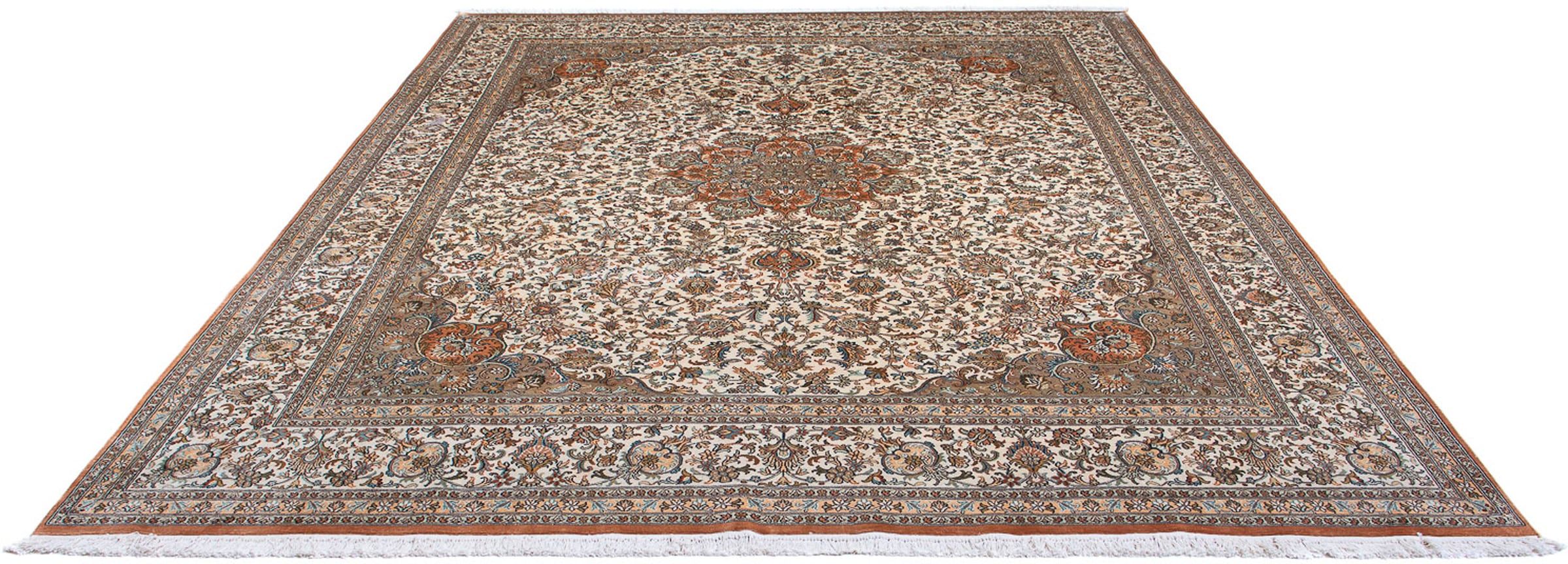 Bild von morgenland Seidenteppich »Seidenteppich - Kaschmir Seide - 304 x 241 cm - beige«, rechteckig