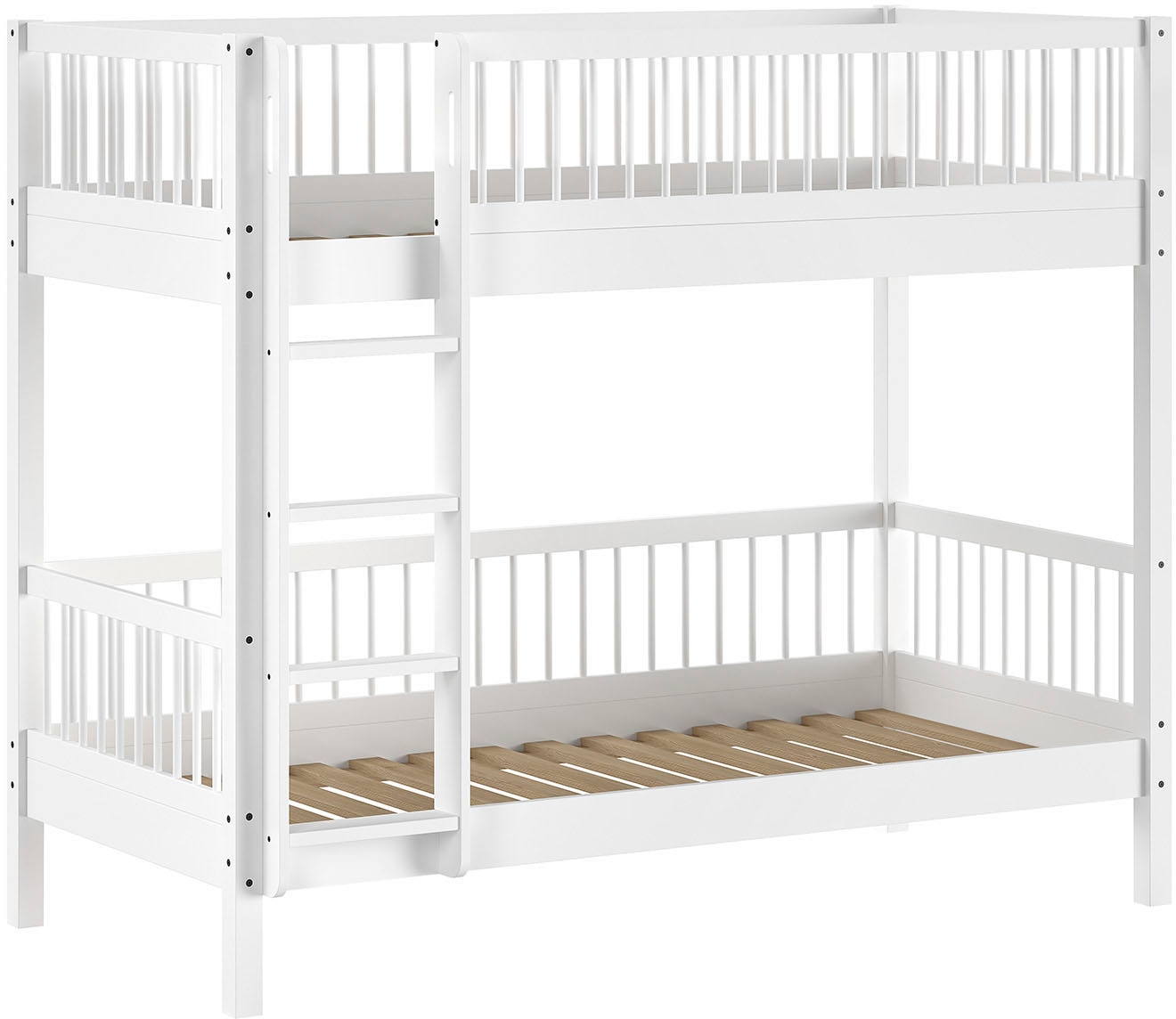 Home affaire Etagenbett, (Made in Europe), mit 90x200 cm LF, Lattenroste, Leiter, wahlweise m. Bettschubade, weiß