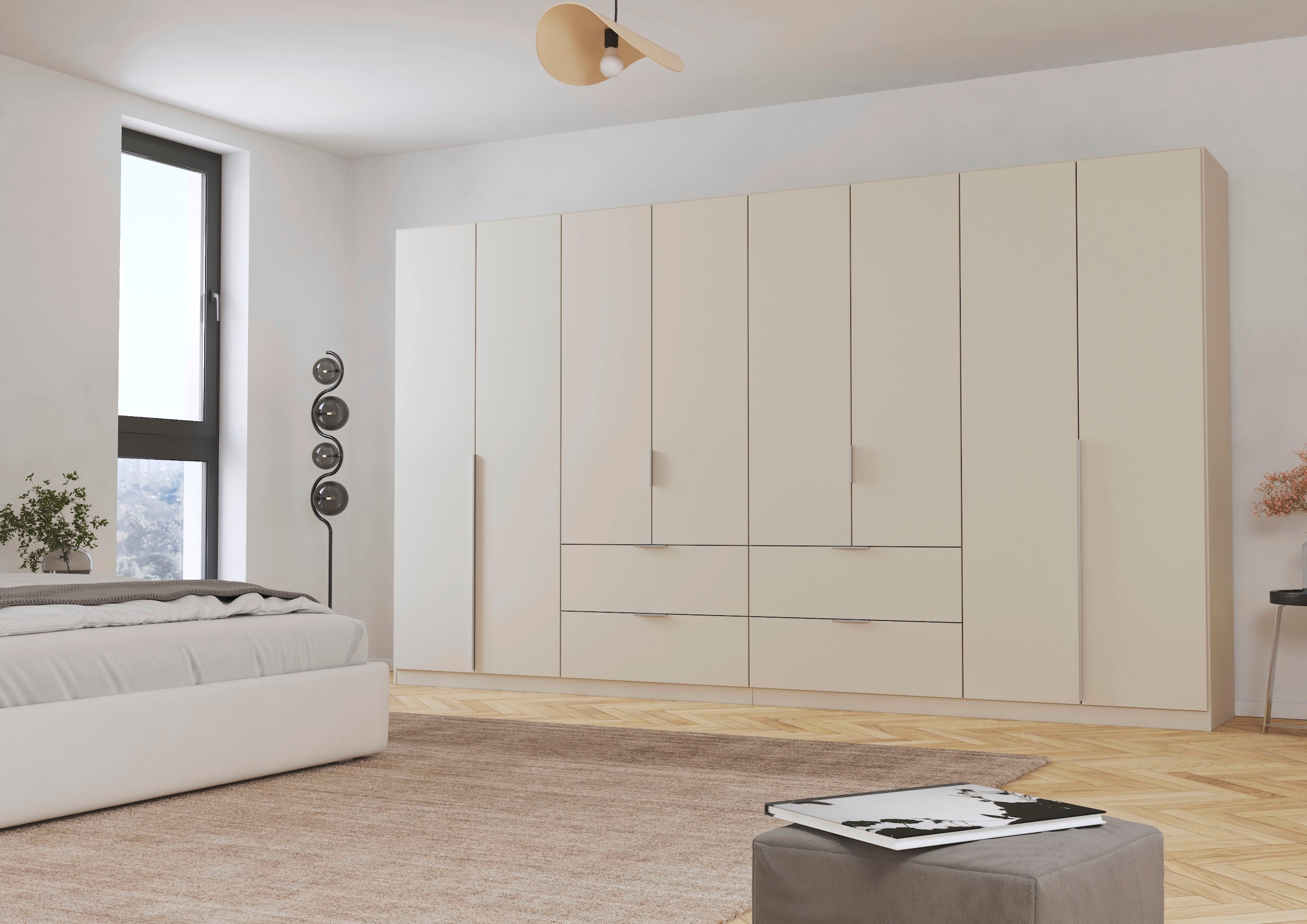 rauch Drehtürenschrank »Kleiderschrank Schrank Garderobe AGORDO mit Dekor- oder Hochglanzfront«, (in zwei Griff-Farben, Breiten 91-360 cm), mit Außenschubkästen, in 7 Breiten und 2 Höhen MADE IN GERMANY