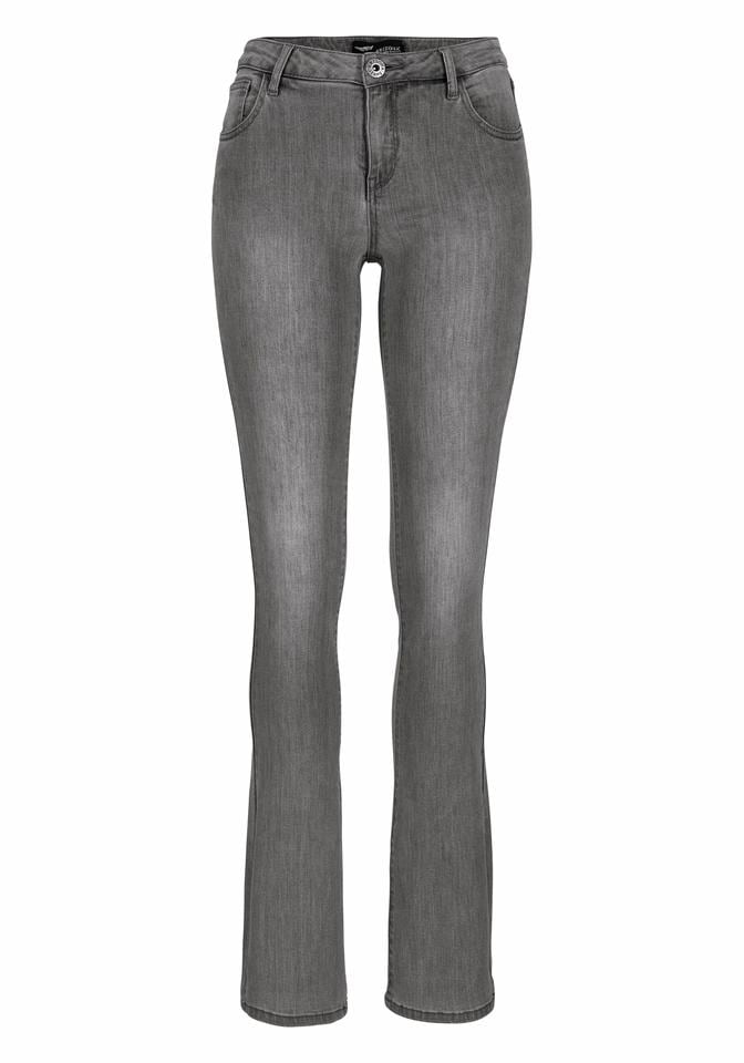 Arizona Bootcut-Jeans »Ultra-Stretch«, normale Passform, Baby-Bootcut, Used-Look-Waschung