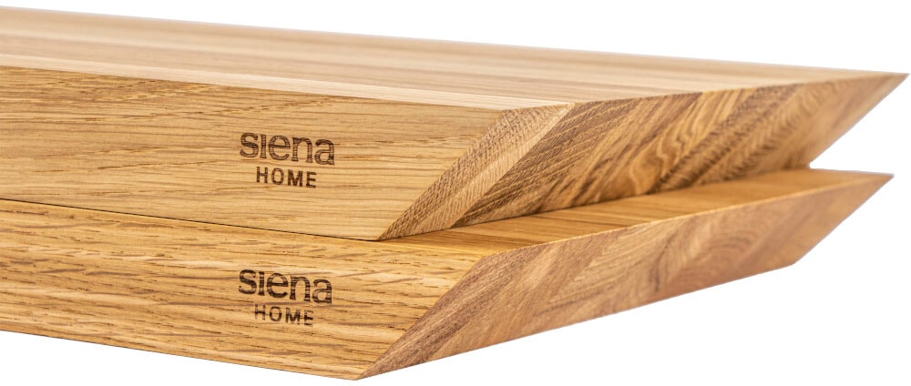 Siena Home Schneidebrett »BRESCIA«, (2 St.), 45° Griffleiste, aus FSC®-zertifiziertem  Eichenholz online kaufen