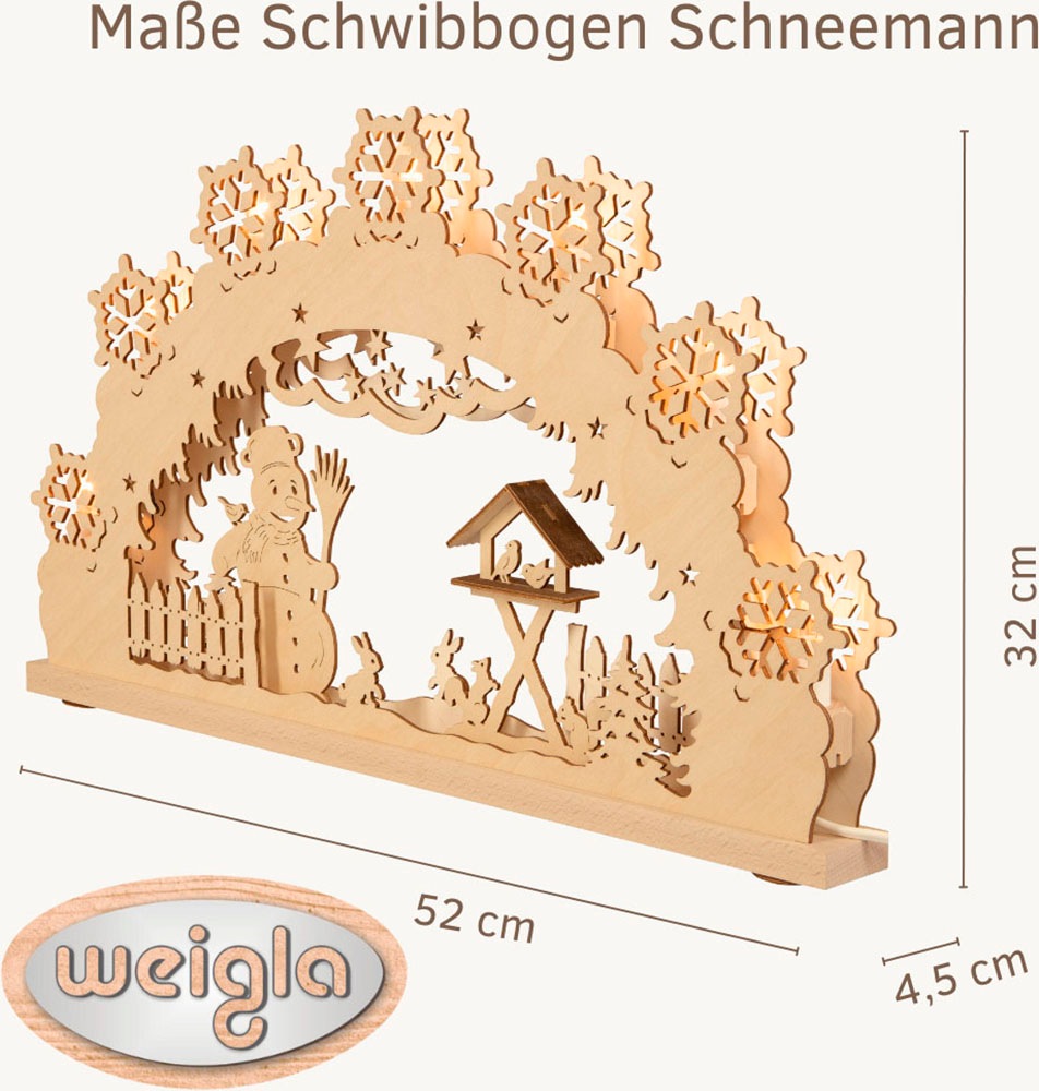 Weigla Schwibbogen »Schneemann, Lichterbogen aus Holz NATUR-BRAUN, Made in günstig online kaufen
