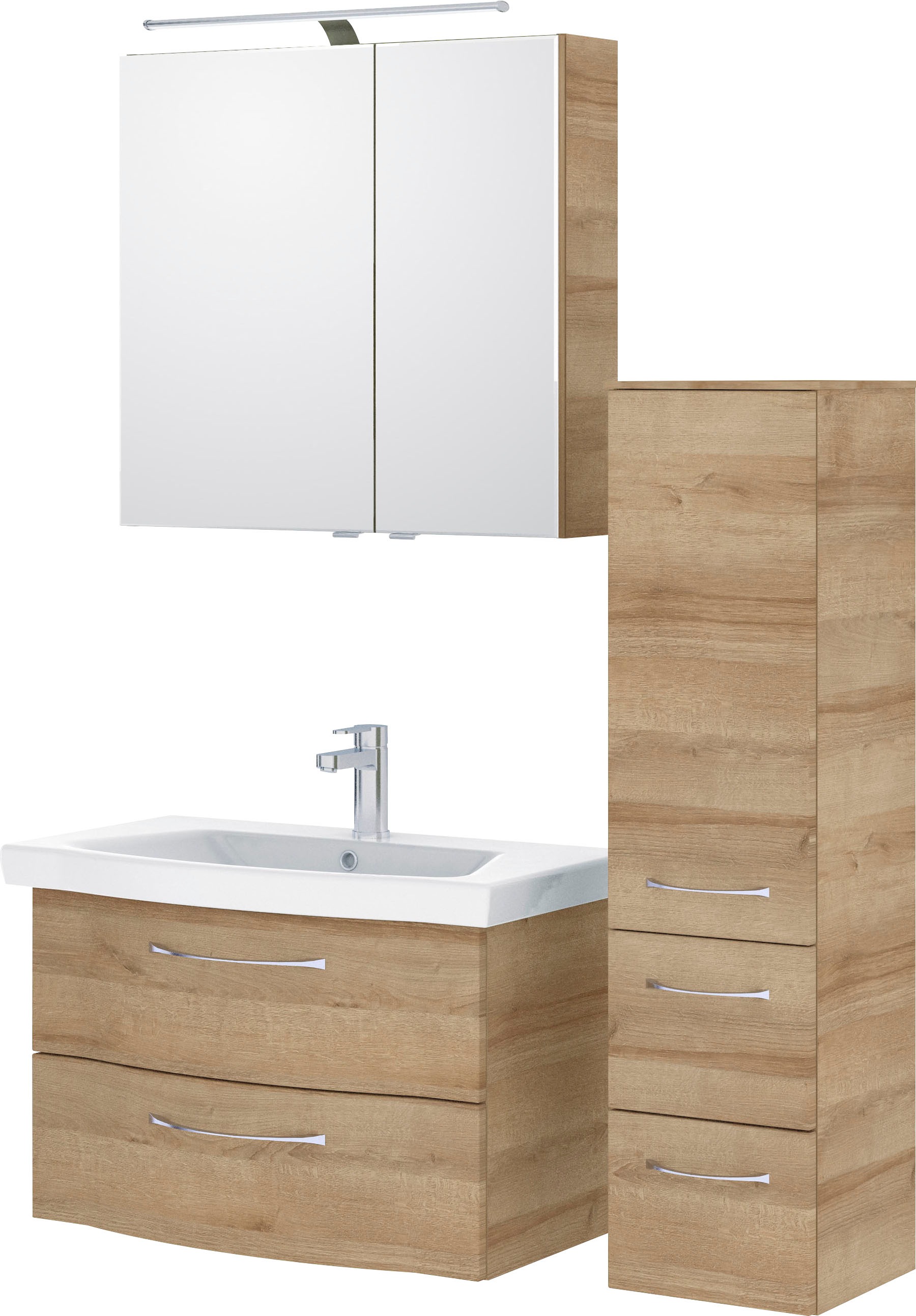 Saphir Badmöbel-Set »6005 Sprint 3-teilig, Keramik-Waschtisch mit LED-Spieg günstig online kaufen