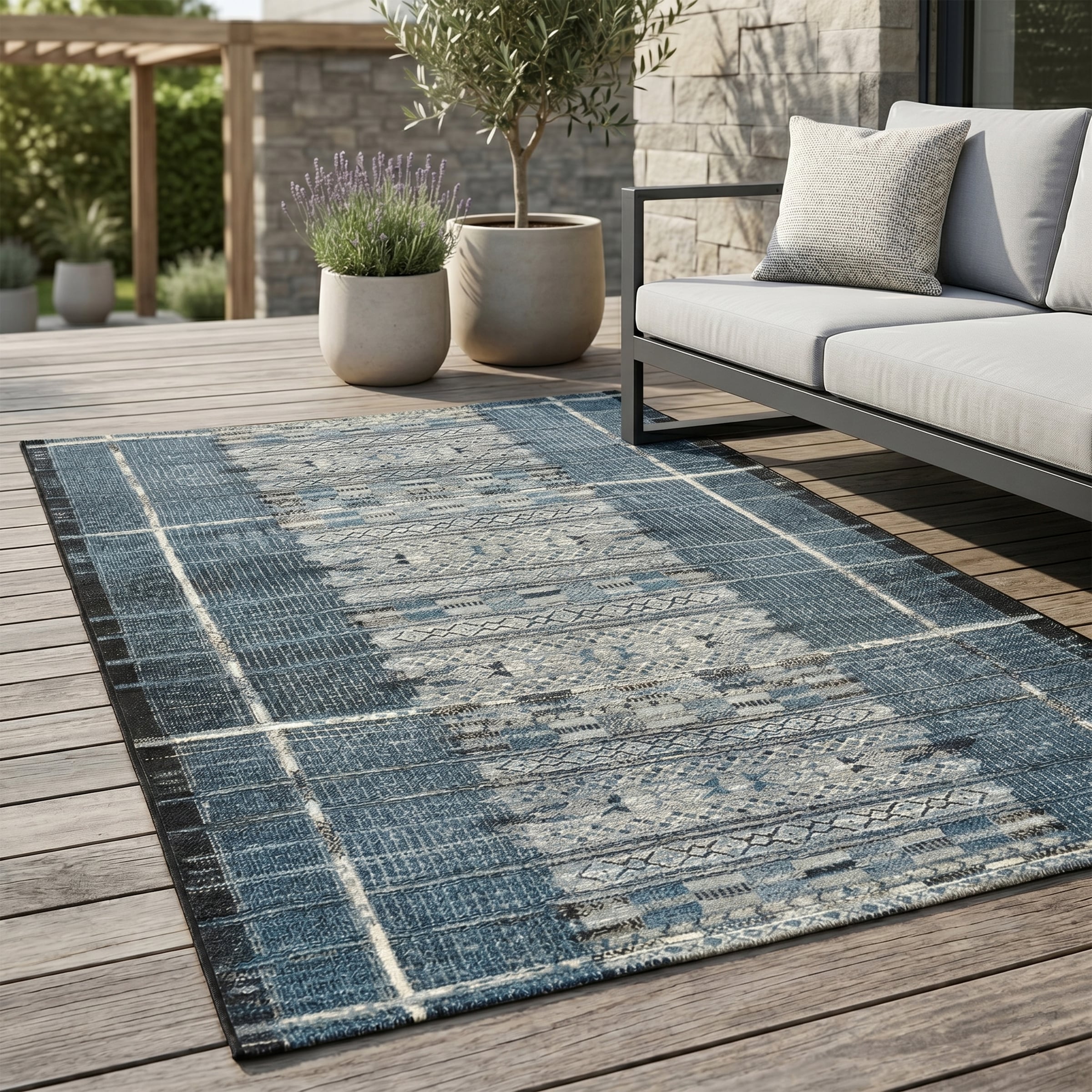 Gino Falcone »Outdoor-Africa 38« rechteckig 5 mm Höhe Flachgewebe, Ethno Style, In- und Outdoor geeignet