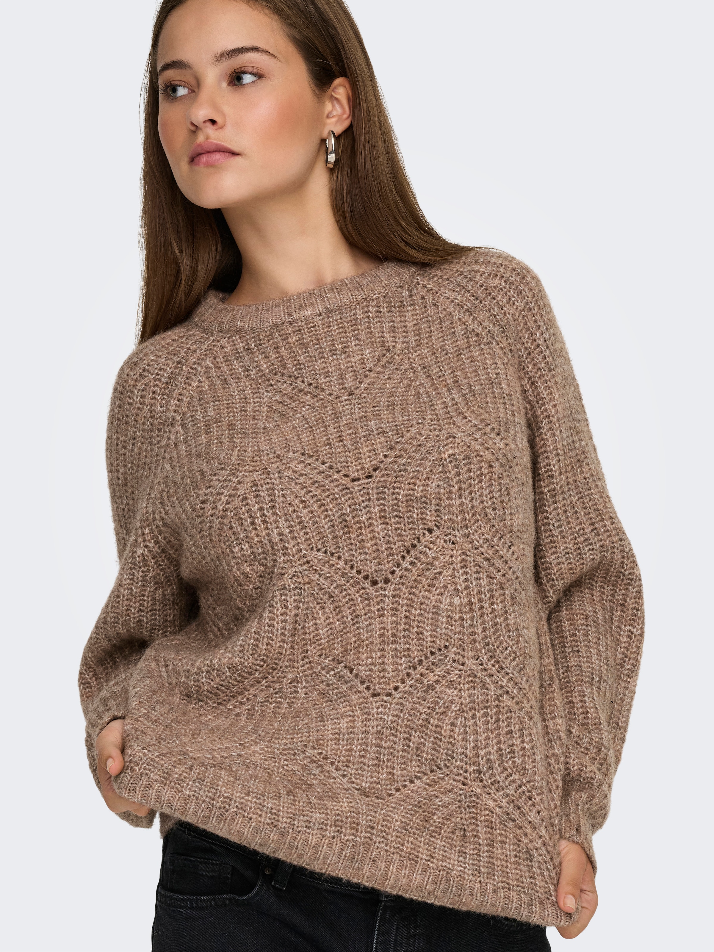 ONLY Strickpullover »ONLGILA LIFE LS STRUCTURE O-NECK BF KNT«