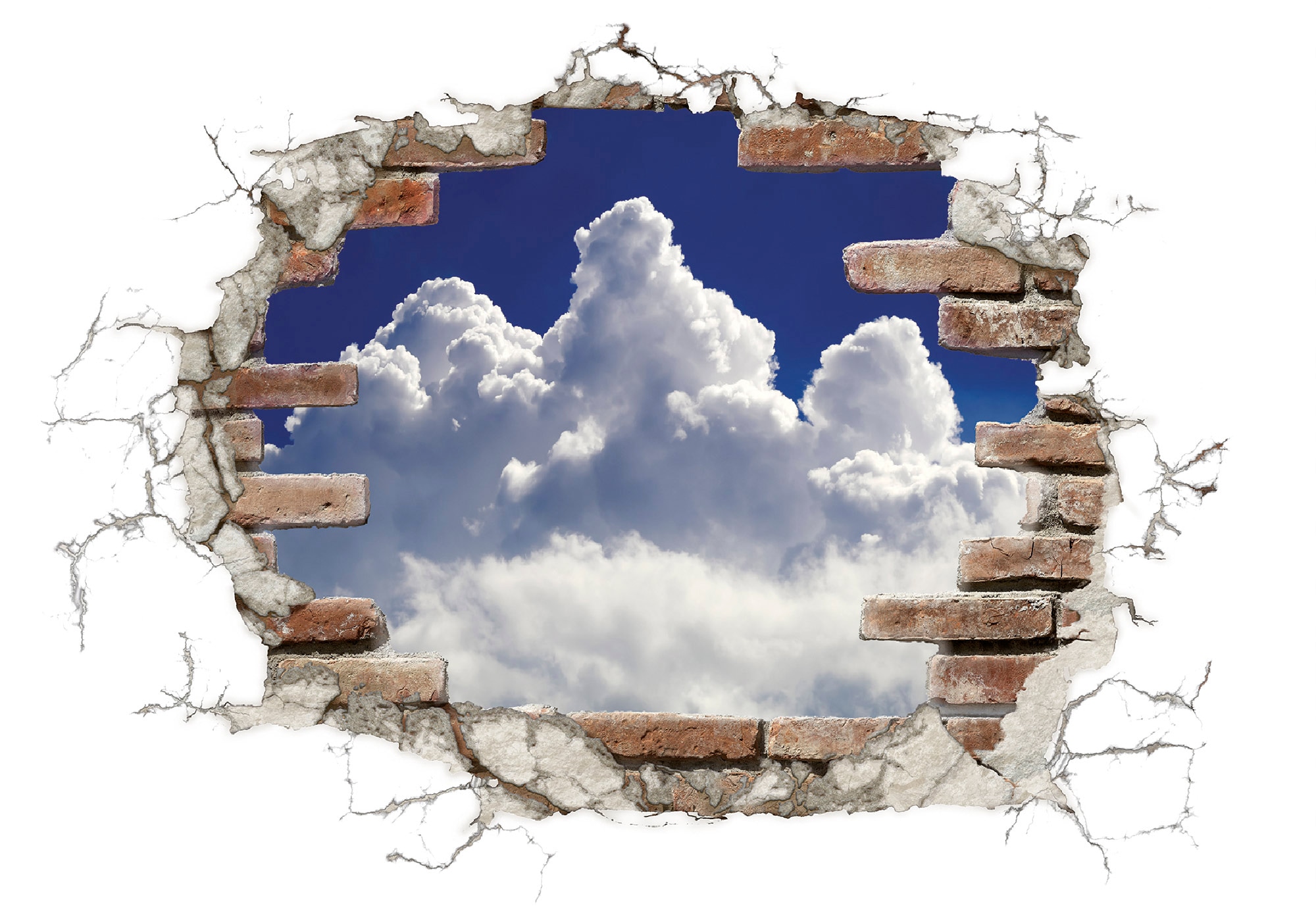Komar Wandtattoo "Break Out Clouds - Größe 100 x 70 cm", (1 St.), selbstkle günstig online kaufen