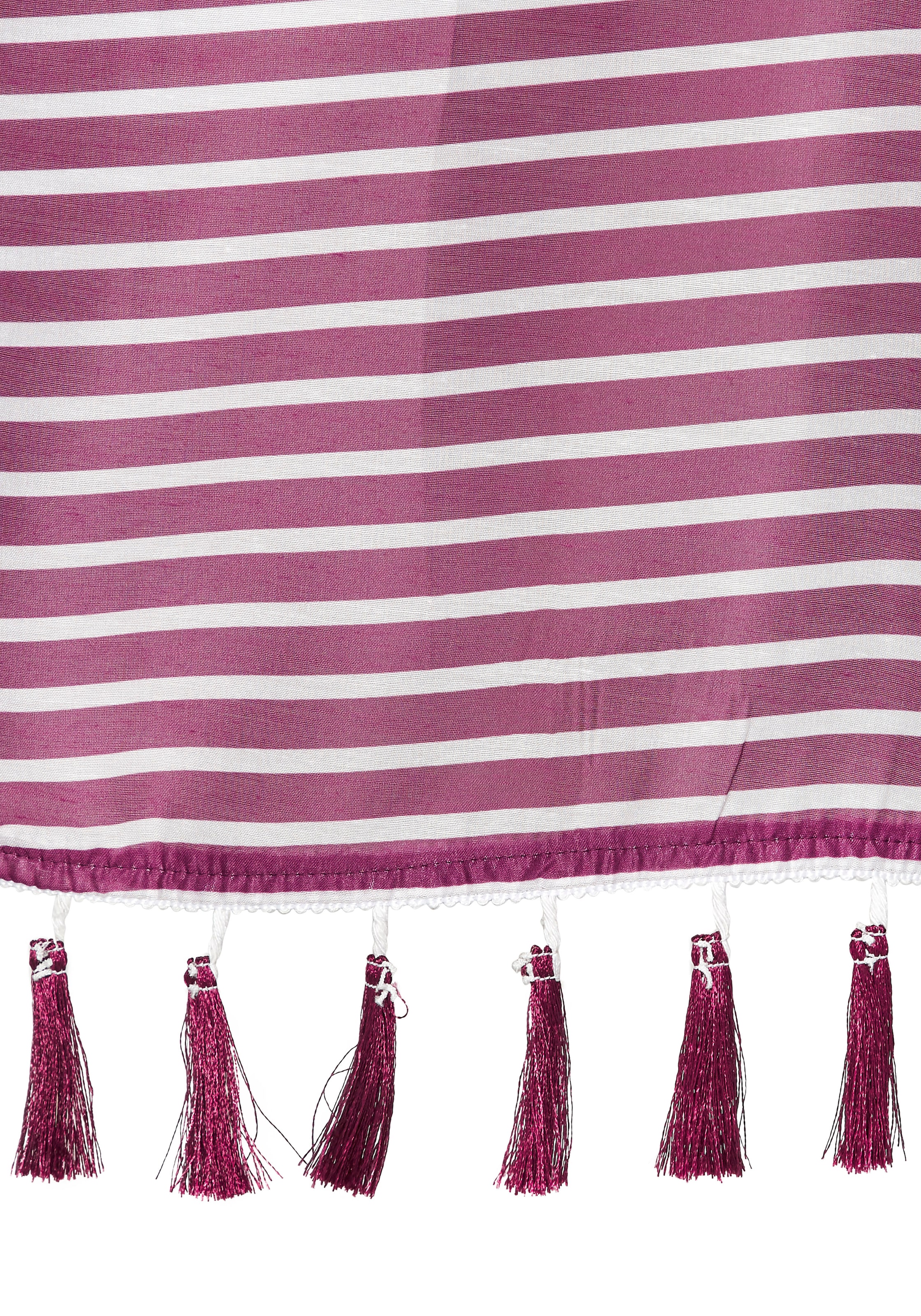 Venice Beach Chiffontunika mit Streifenprint, Quasten mit Fransen, Cover-Up