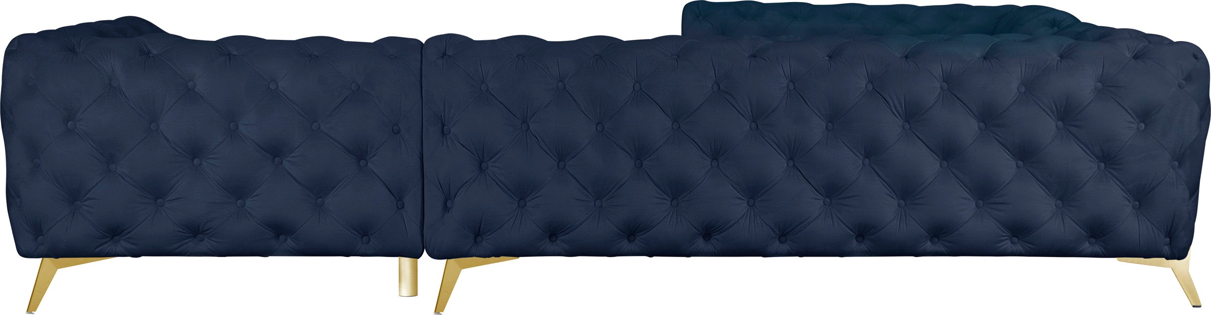 Leonique Chesterfield-Sofa »Amaury L-Form«, großes Ecksofa, Chesterfield-Optik, Breite 323 cm, Fußfarbe wählbar