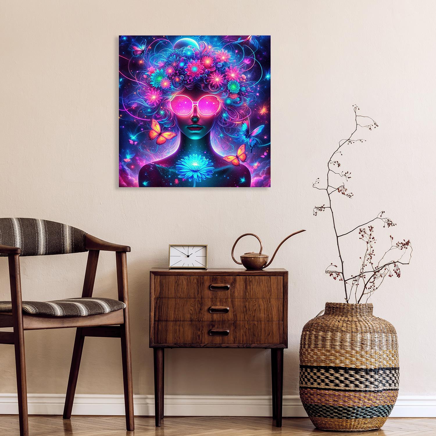 queence Acrylglasbild »Kosmische Blüte«, Bilder von Frauen-Fantasy-Frau-Gem günstig online kaufen