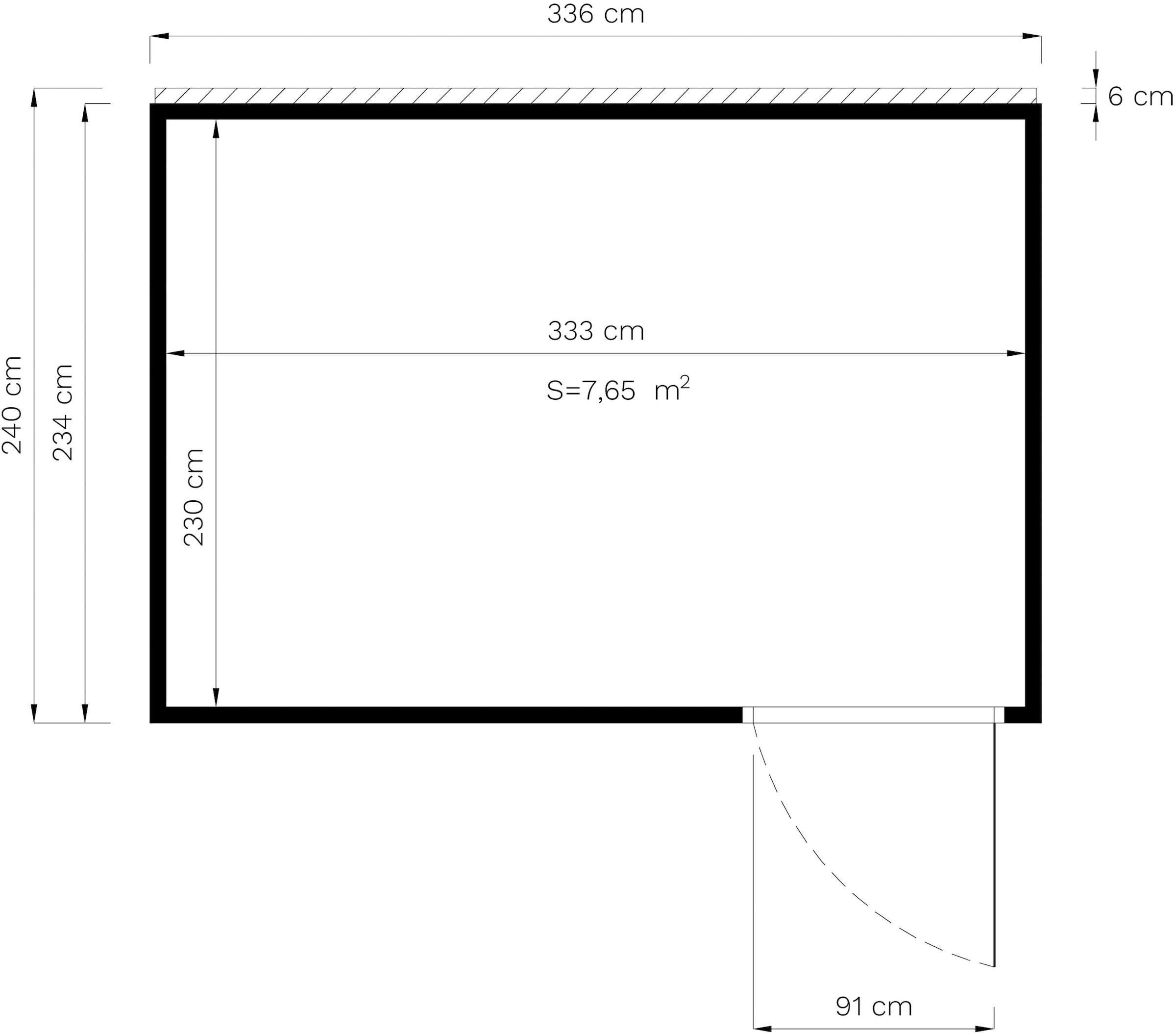 BERTILO Gartenhaus »Cubus 3 Office, in verschiedenen Farben«
