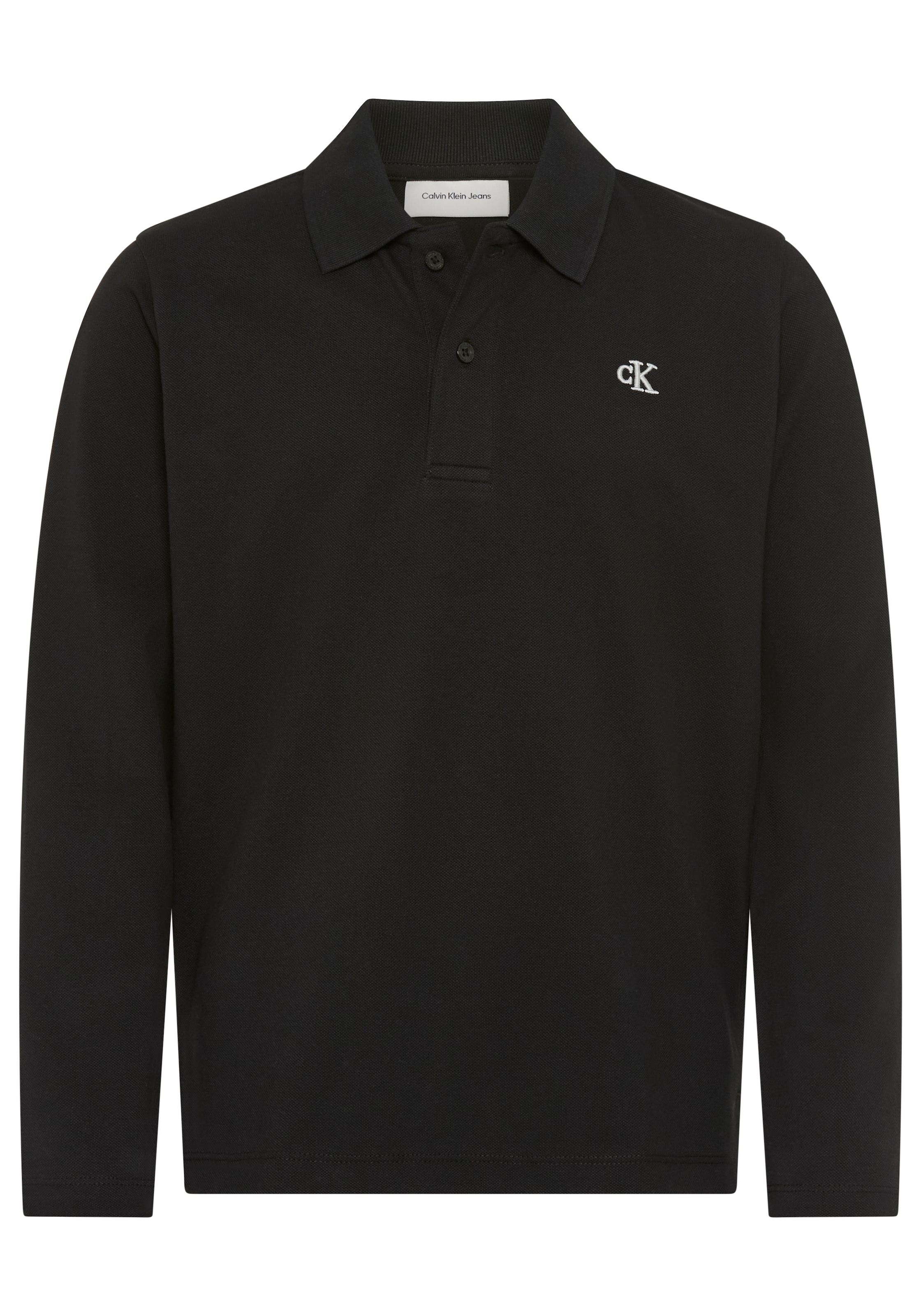 Calvin Klein Jeans Langarm-Poloshirt »SOLID PIQUE POLO« Regular fit mit Polokragen