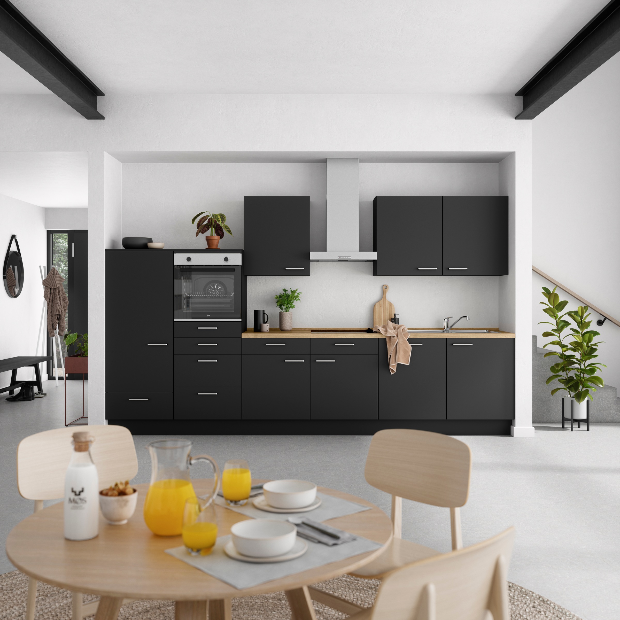 nobilia® Küchenzeile »"Touch I"«, vormontiert, Ausrichtung wählbar, Breite 360 cm, wahlw. mit E-Geräten