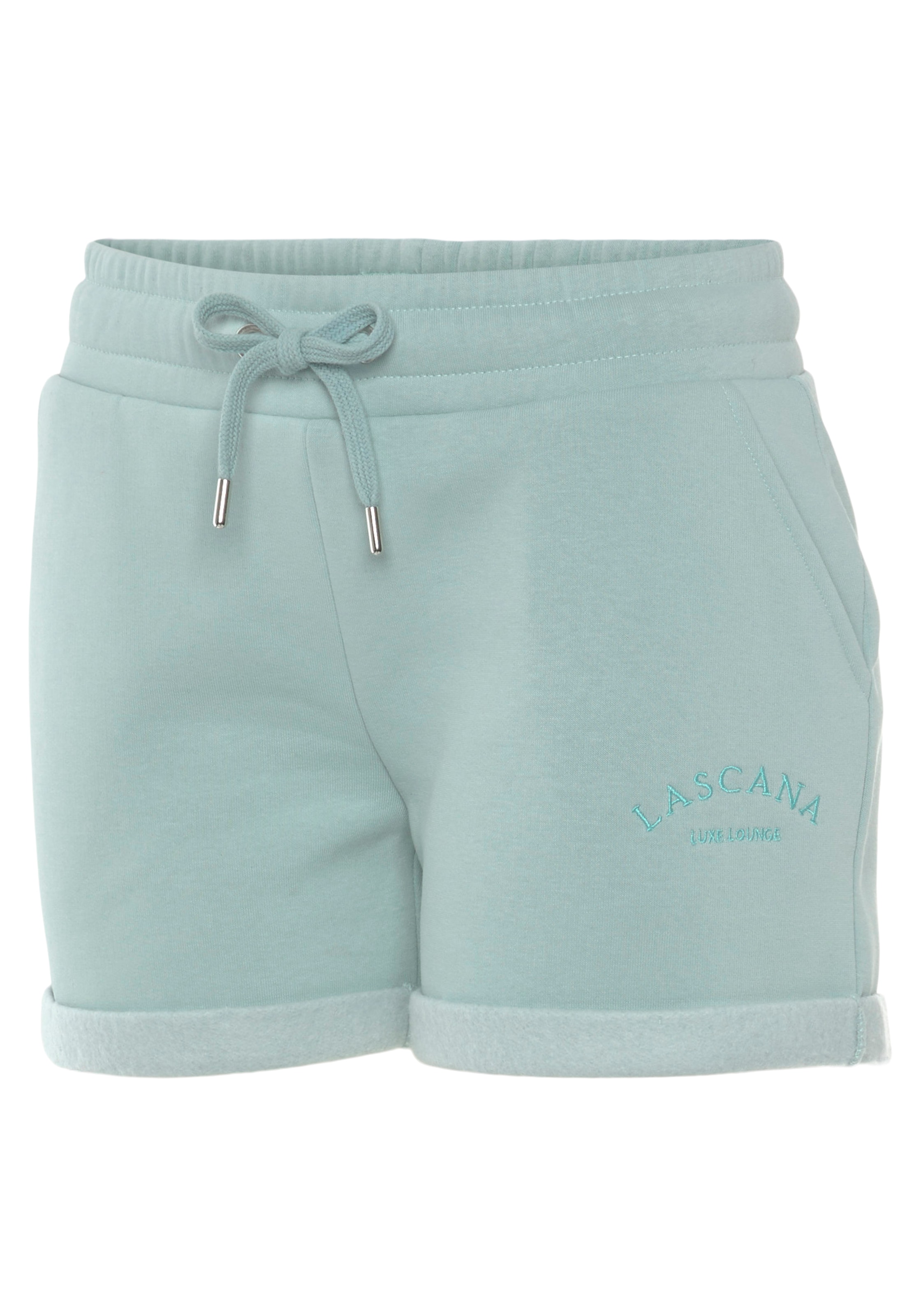 LASCANA Relaxshorts, mit seitlichen Taschen und Logostickerei, Loungewear