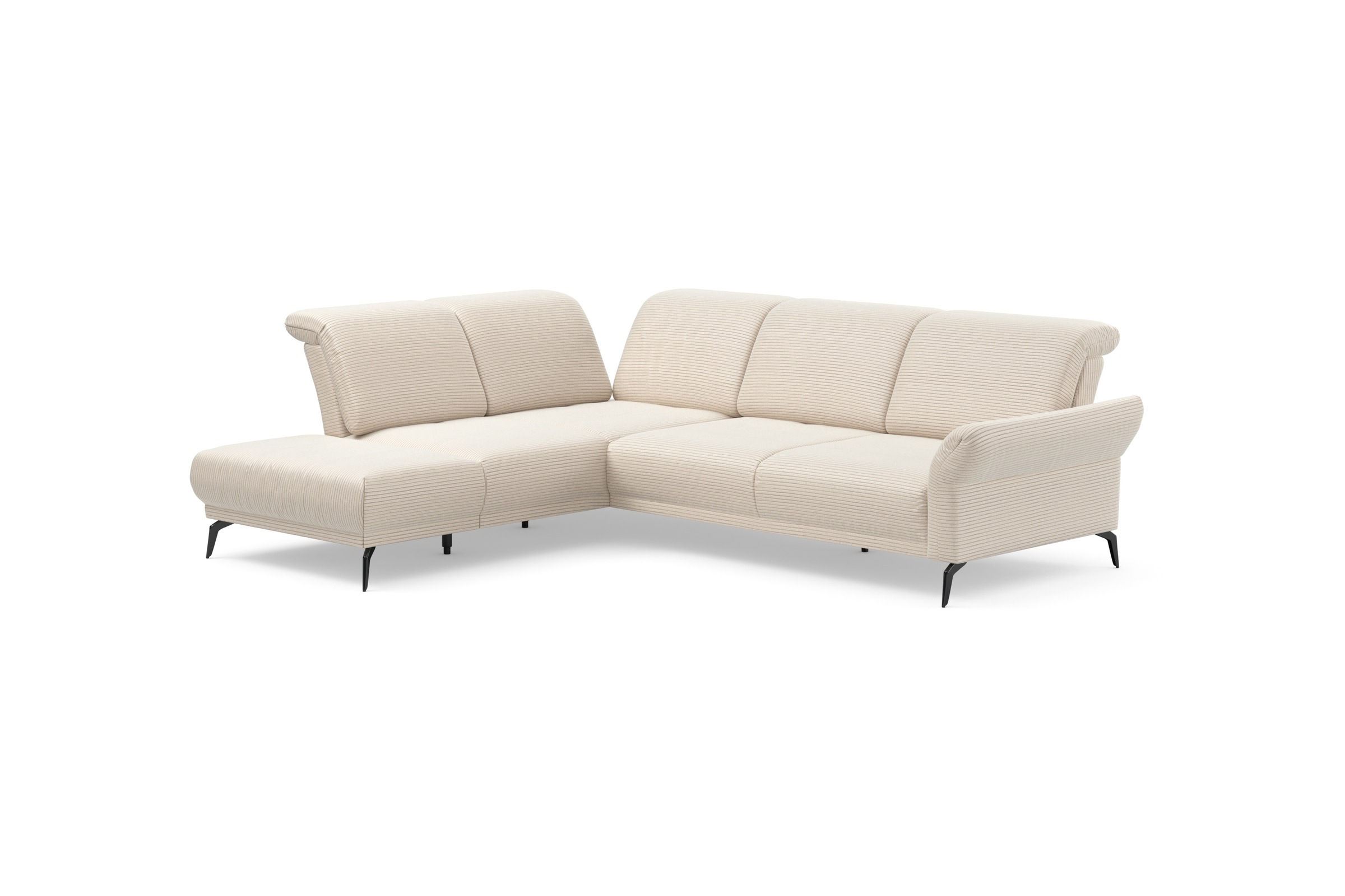 INOSIGN Ecksofa »Coco L-Form«, Sitztiefen-, Arm- und Kopfteilverstellung, Cord-Bezug, Fußhöhe 15 cm