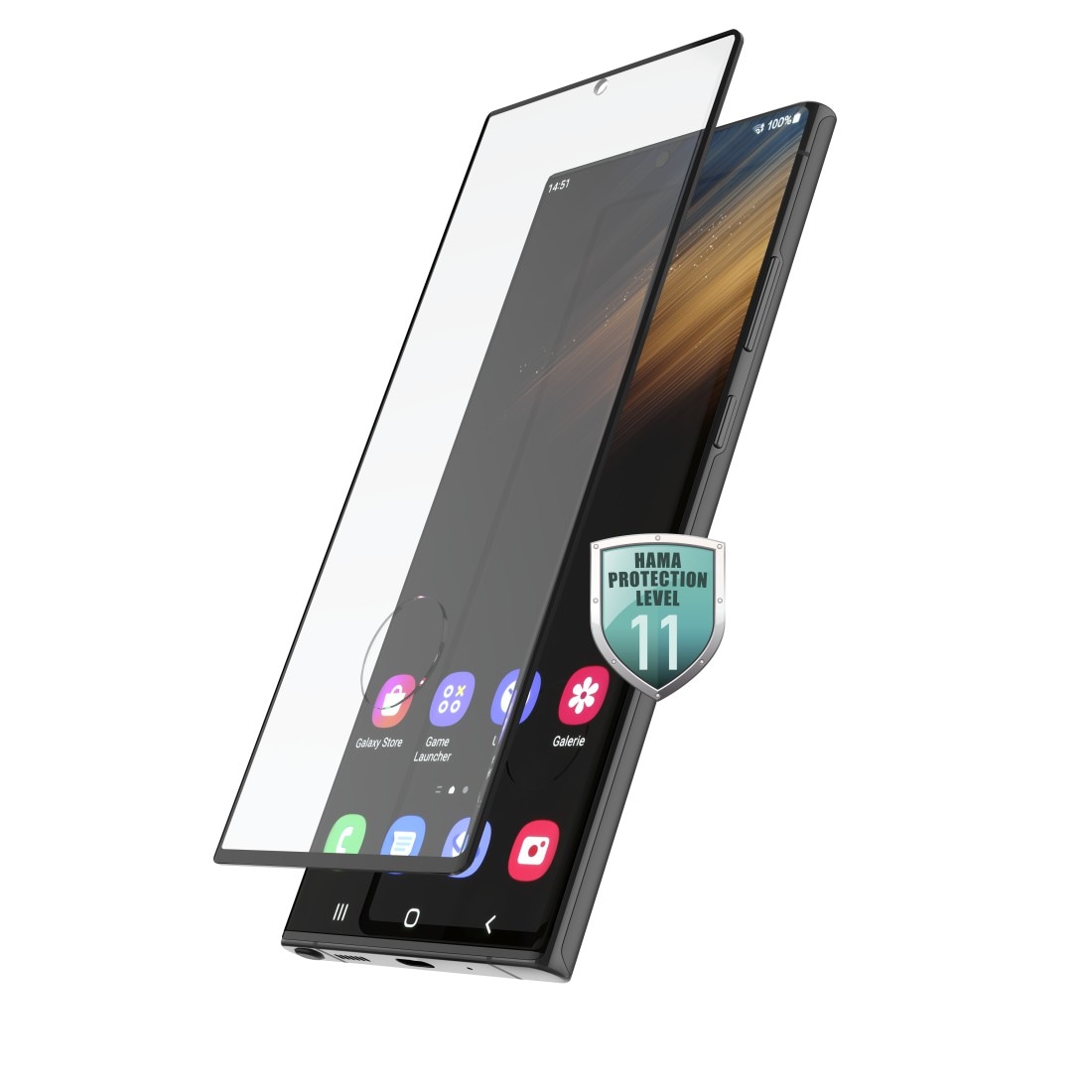 Hama Displayschutzglas »3D Full Screen Schutzglas für Samsung Galaxy S23 Ultra schwarz, robust«, für Samsung Galaxy S23 Ultra