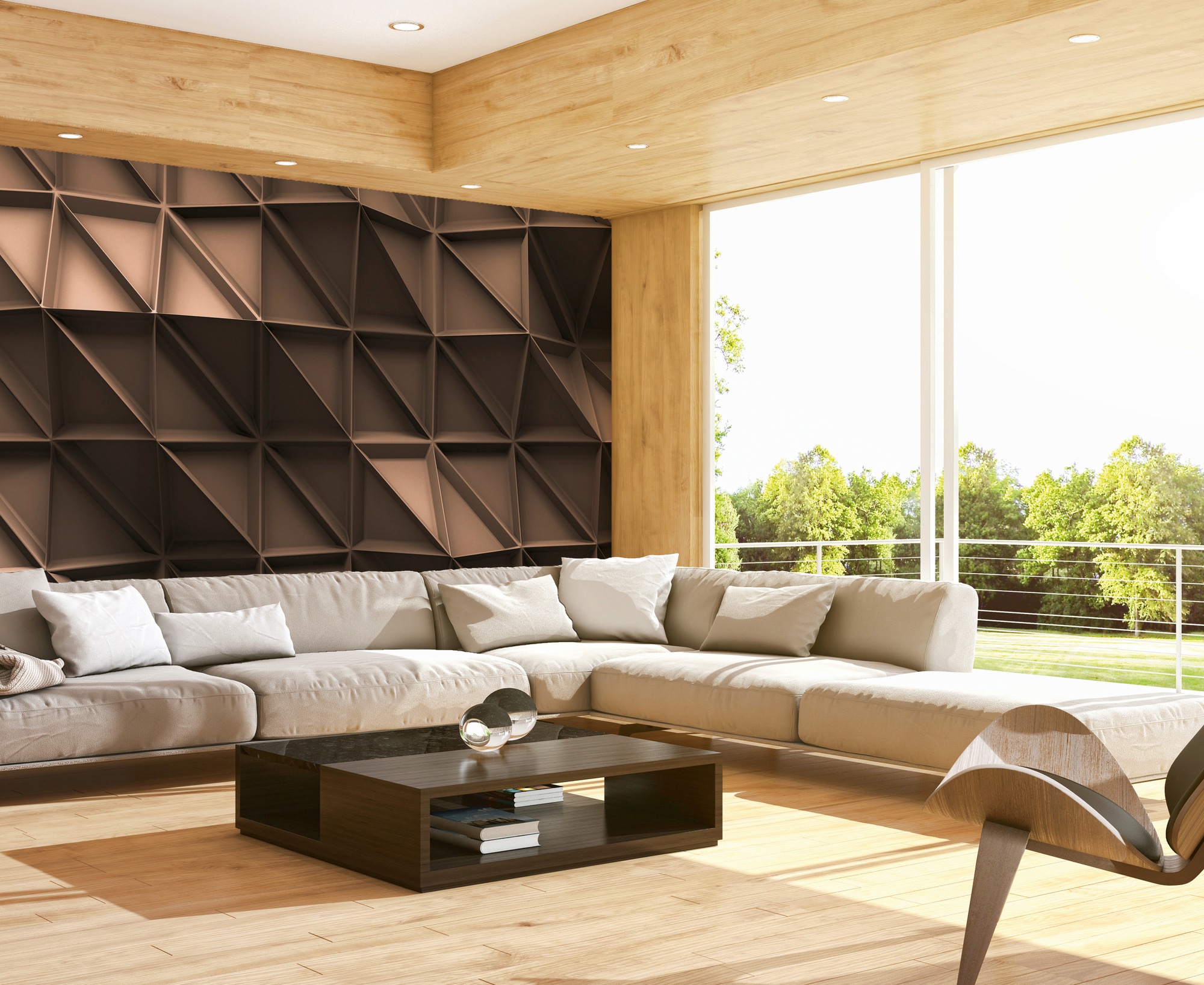 Architects Paper Fototapete »3D Look Brown«, Vlies, Wand, Schräge