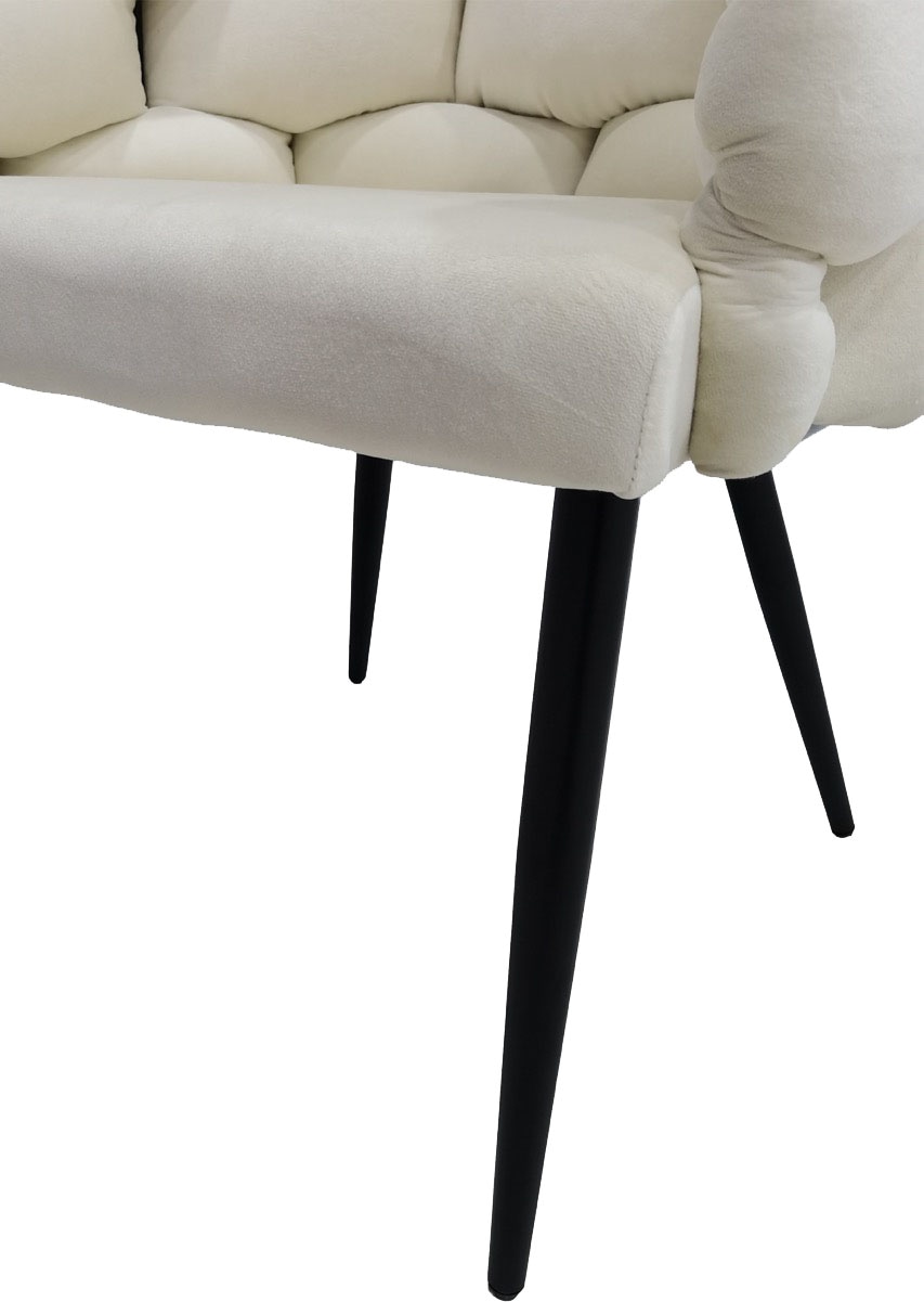 Kayoom Polsterstuhl »Stuhl Grace 125 2er-Set, Gestell aus Eisen, bequem gepolstert«, (Set), 2 St., Graziöses Design, absolutes Eye-Catcher, geflochtener Rücken
