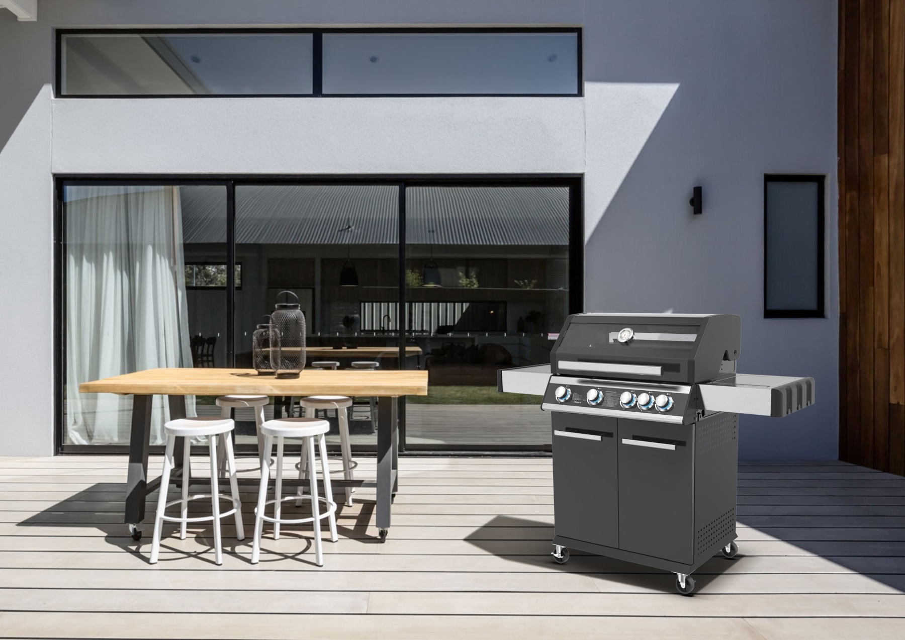 El Fuego Gasgrill »Columbia«, mit Glassichtfenster im Deckel