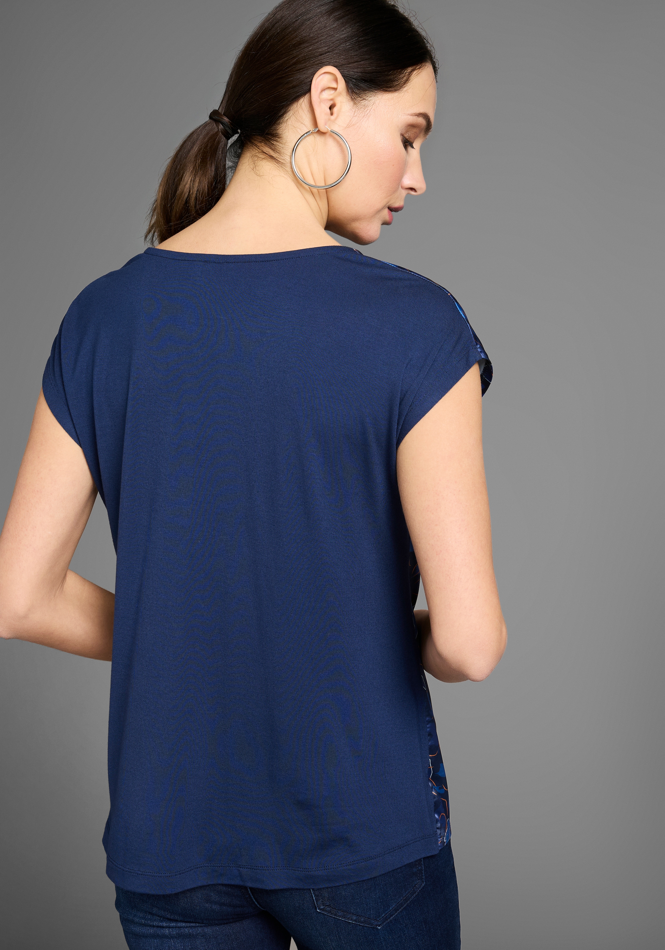 HECHTER PARIS Shirtbluse, mit Wasserfallausschnitt und Satinfront