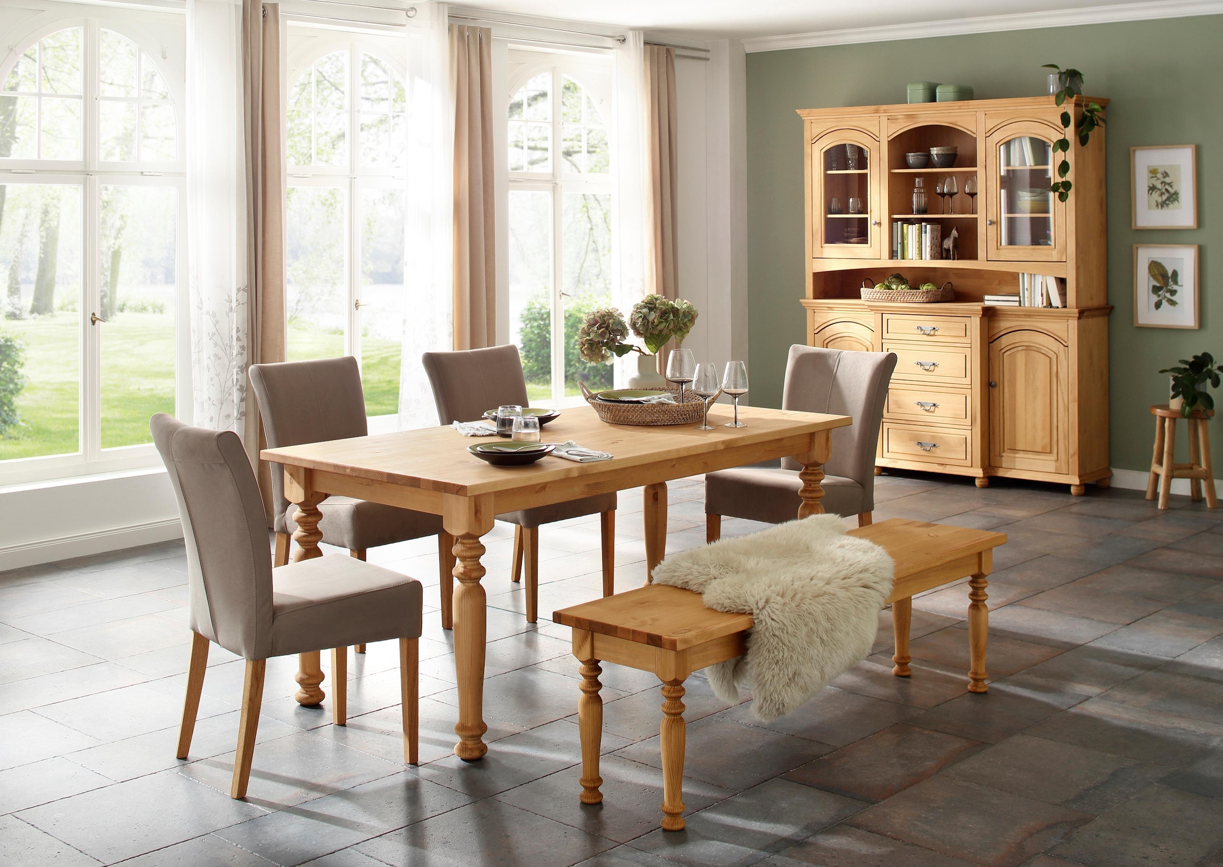 Home affaire Esszimmerstuhl »Queen Polsterstuhl BESTSELLER«, (Set), 2 St., Luxus-Microfaser, verschiedene Bezüge, Gestell Massivholz