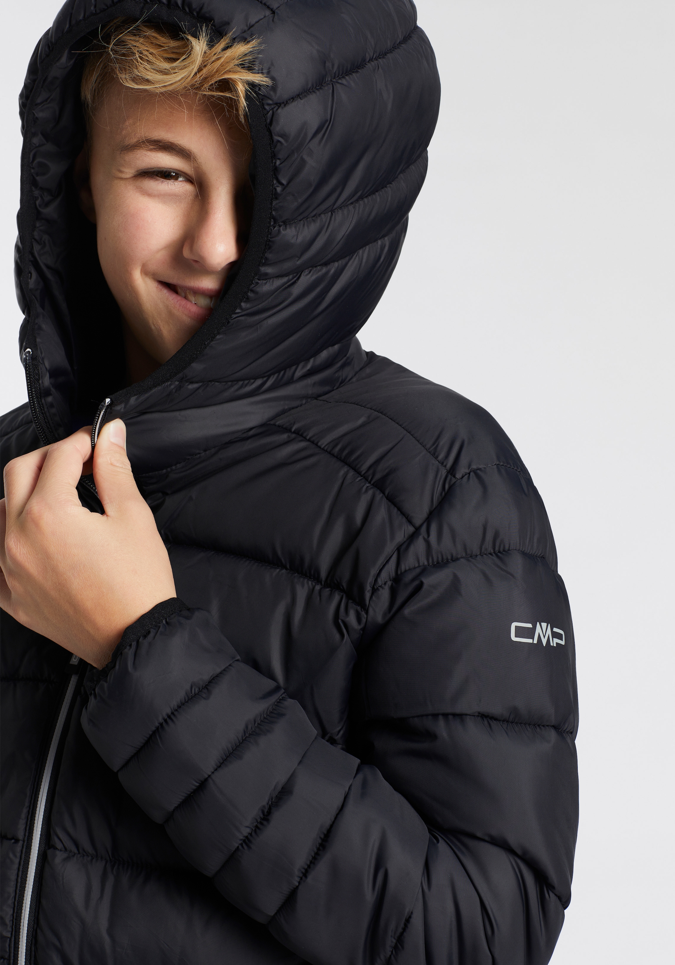 CMP Steppjacke »KID JACKET FIX HOOD« mit Kapuze wärmend & winddicht & wasserabweisend, für Kinder, Übergangsjacke