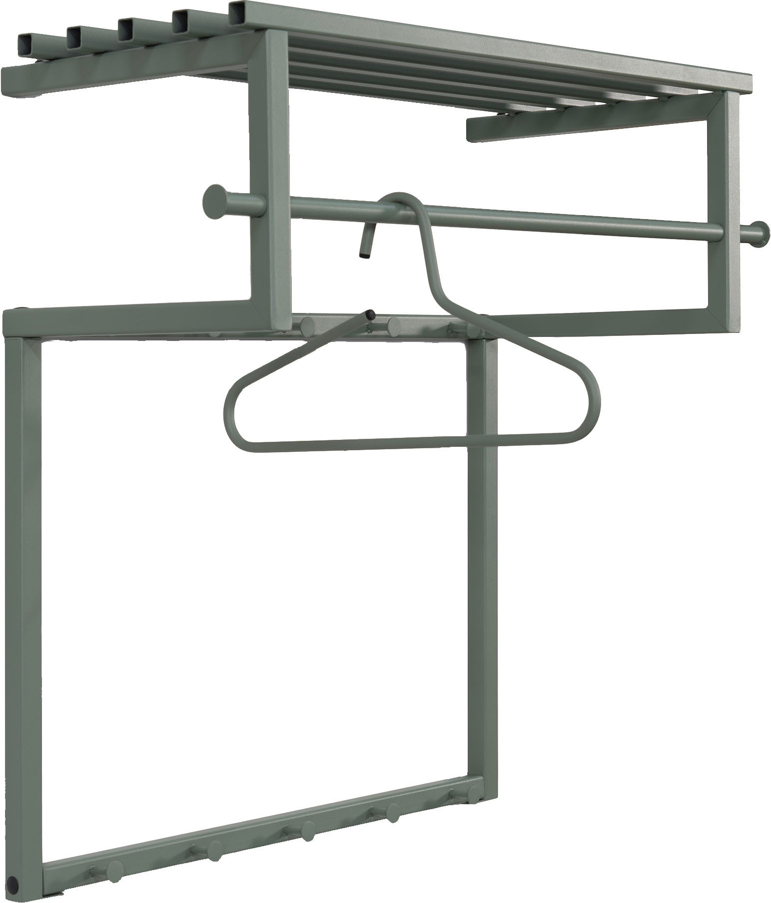 Spinder Design Garderobenleiste »Rizzoli« Familiengarderobe Aus Stahl Mit 10 Haken, Hutablage Und Kleiderstange