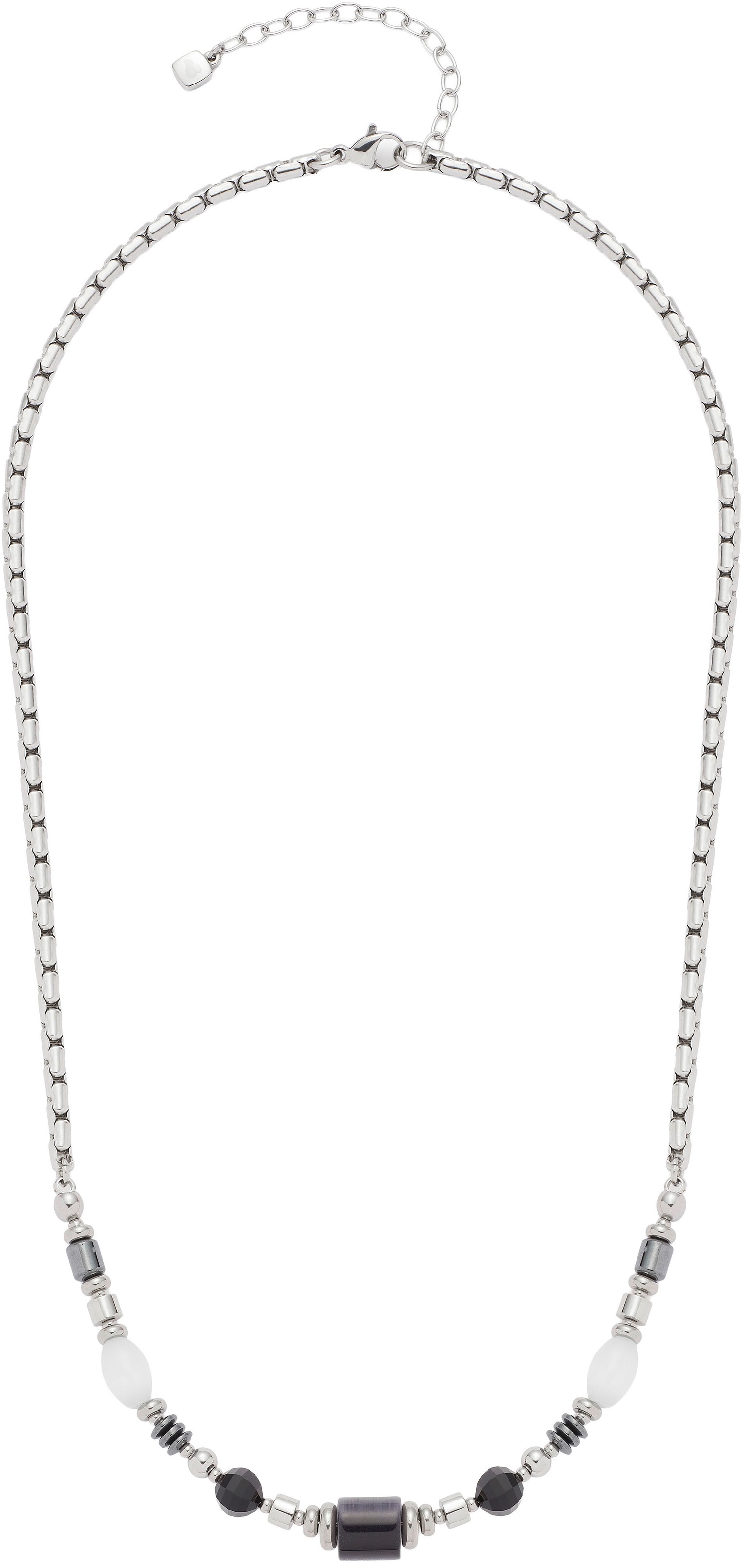 LEONARDO Kette mit Anhänger »Halskette Casoria, 024303«, mit Glasstein, Hämatit - mit Cat´s Eye