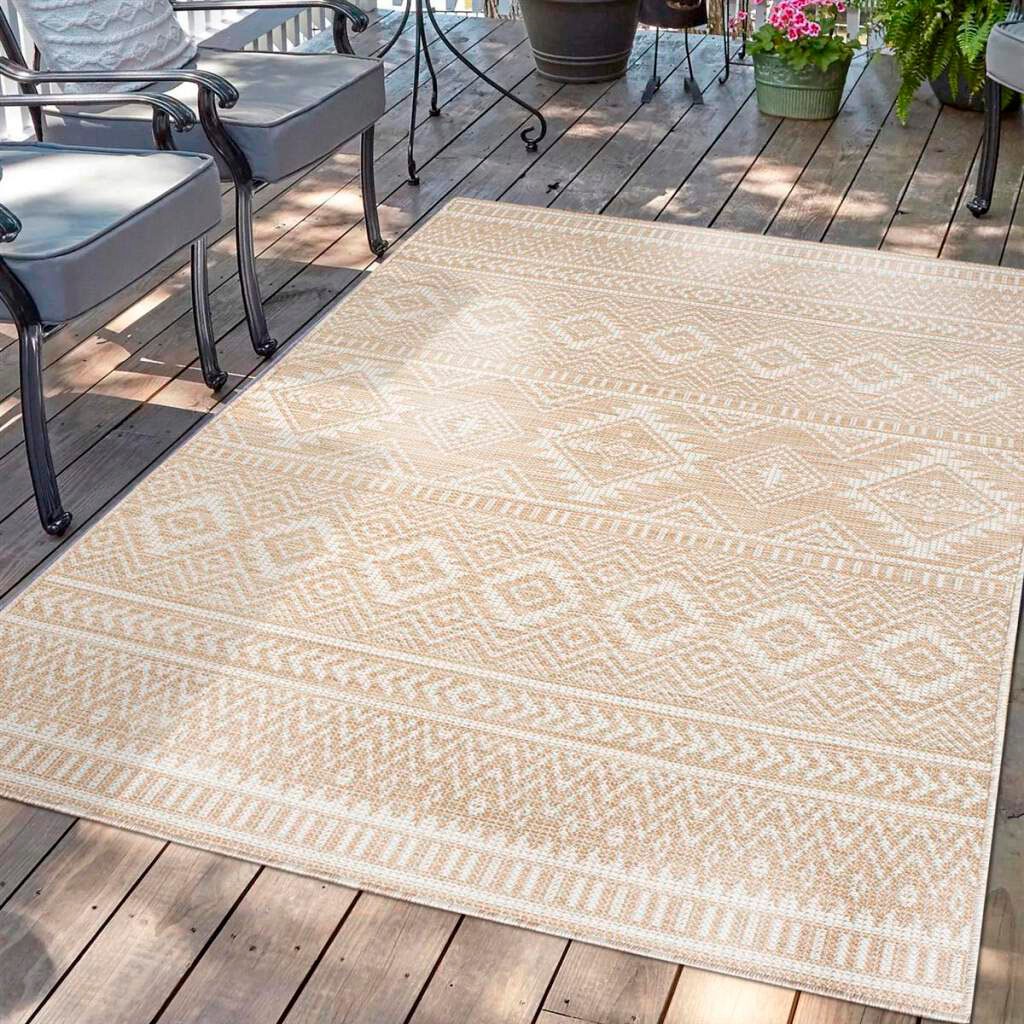 Carpet City Teppich »PALM3522«, rechteckig, 5 mm Höhe, Wetterfest & UV-best günstig online kaufen