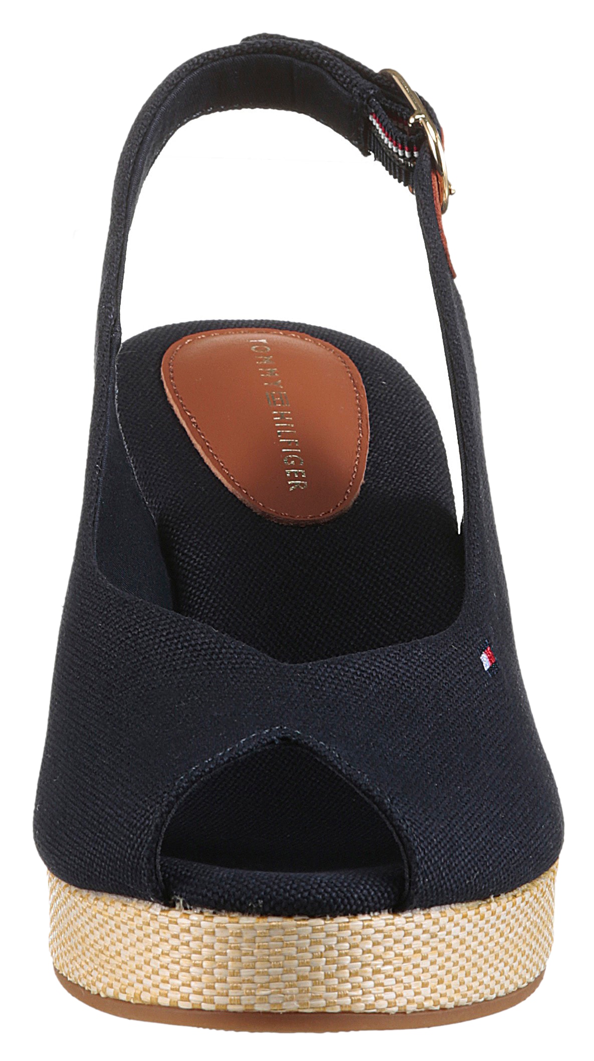 Tommy Hilfiger Keilsandalette »FLAG MID WEDGE ESPAD SLINGBACK«, Plateau, Sommerschuh, Riemchensandale mit verstellbarer Schnalle