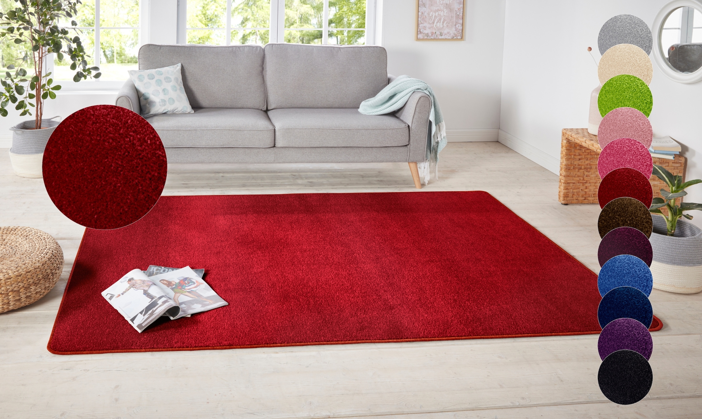 HANSE Home Teppich »Shashi«, rechteckig, 8,5 mm Höhe, Kurzflor, Unifarben, günstig online kaufen