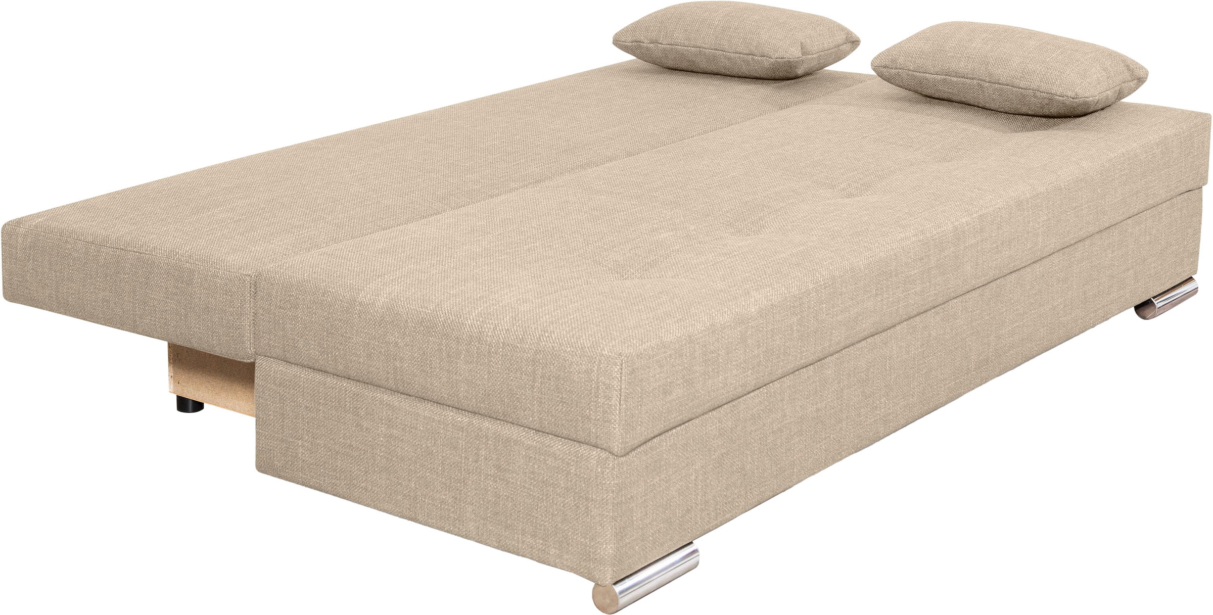 COLLECTION AB Schlafsofa »Tania mit Bettfunktion und Bettkasten«, komfortabler Sitzkomfort: Federkern-Polsterung, inklusive Rückenkissen