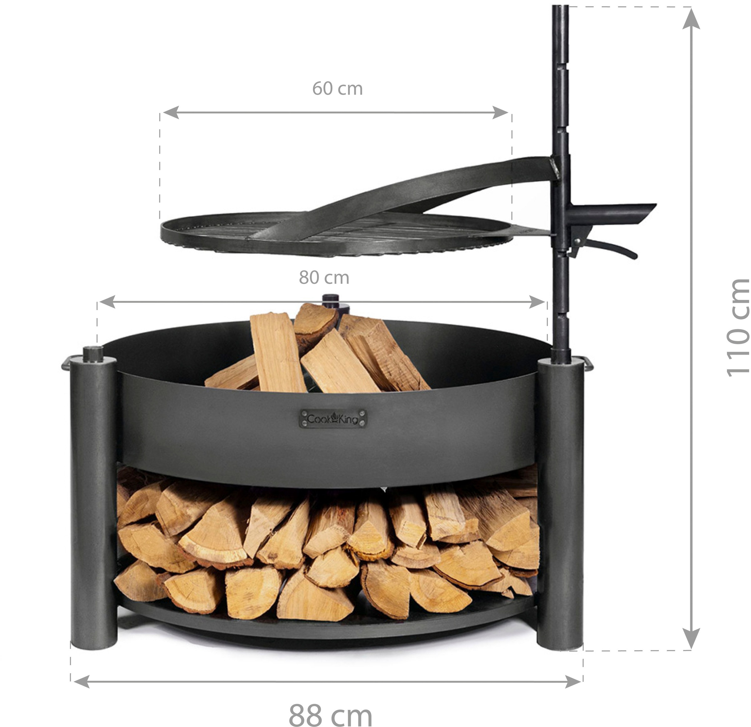 CookKing Feuerschale »Montana«, 88x88x110 cm