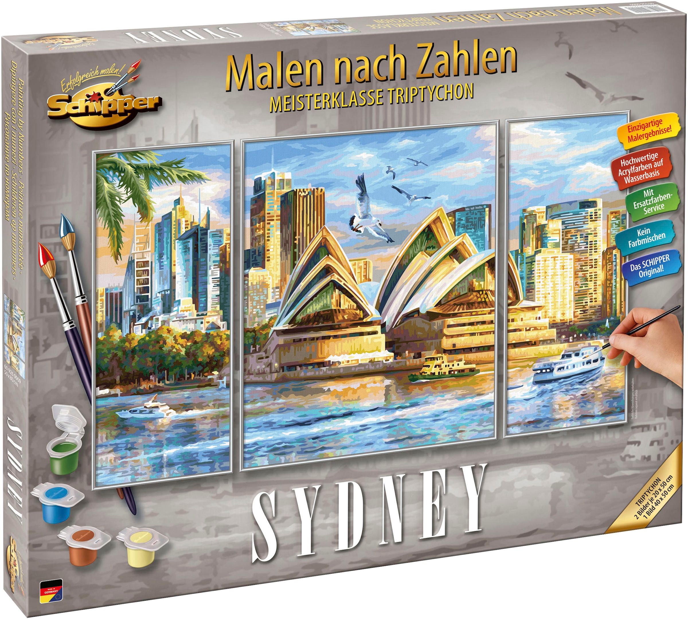 Schipper Malen nach Zahlen »Meisterklasse Triptychon - Sydney«, Made in Germany