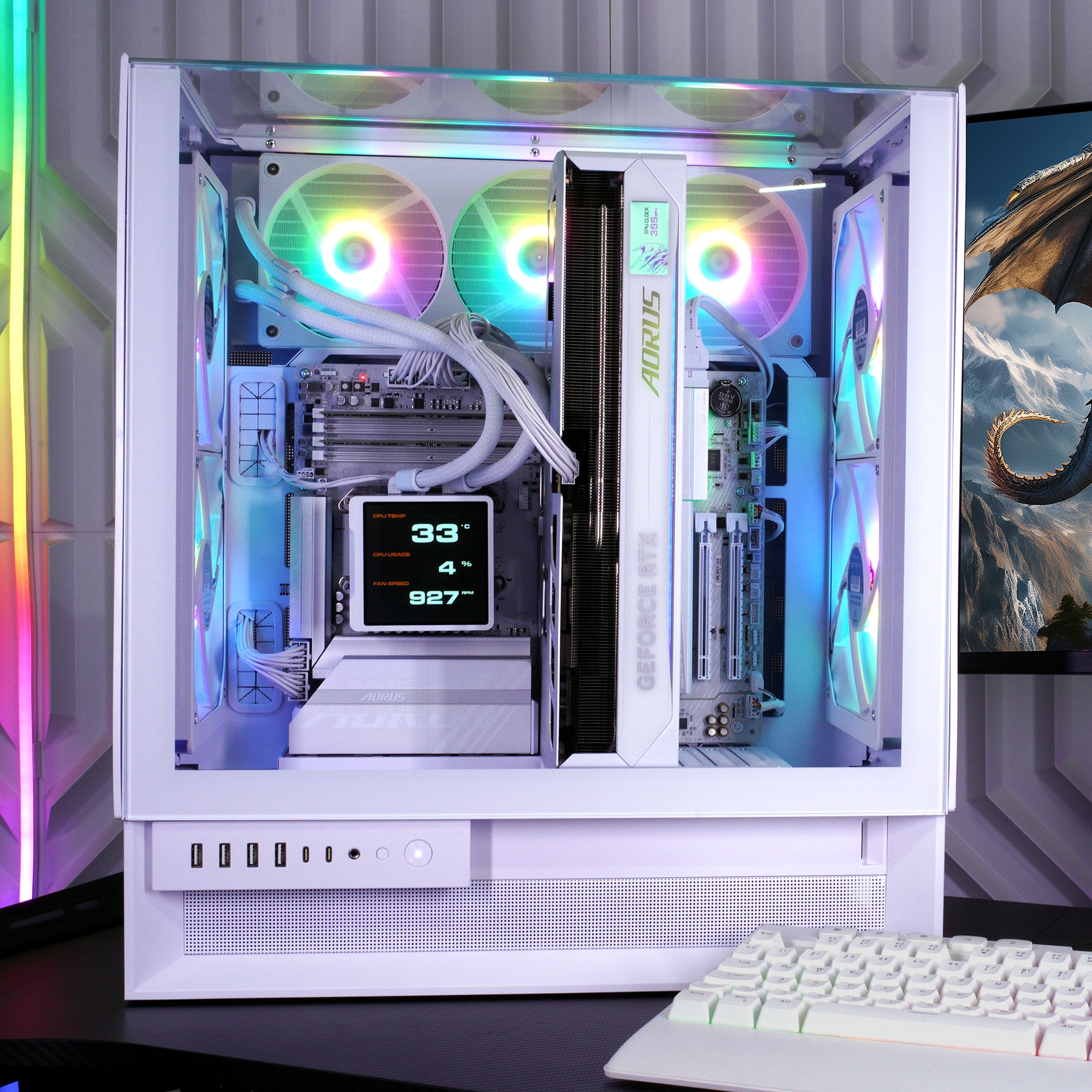 Cougar Gaming-PC »OmnyX WT 8059 AMD Ryzen 7 9700X 32GB DDR5 2TB SSD RTX 5080« Windows 11, DDR5 RAM, Wasserkühlung