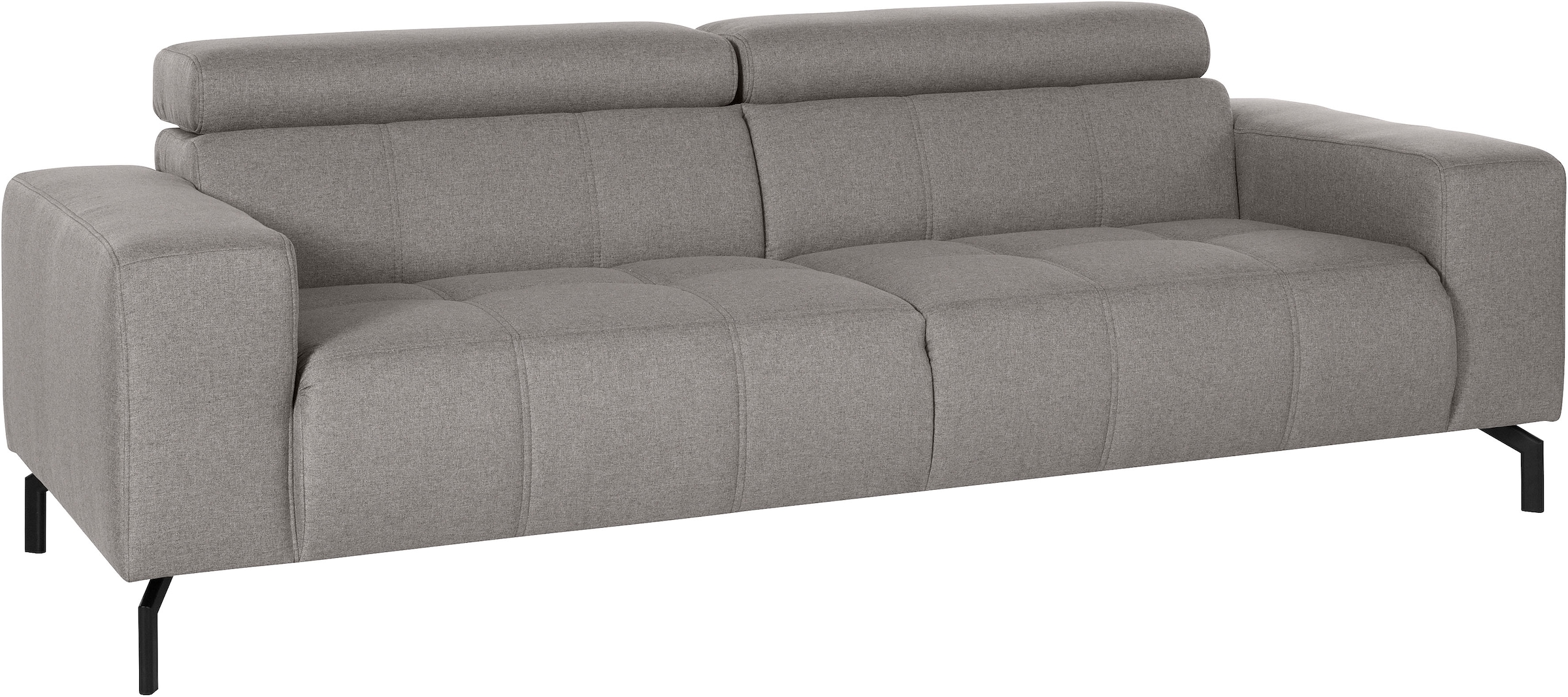 DOMO collection 2,5-Sitzer »Cunelli zeitlos und elegant, moderne Sitznähte als Designelement,«, wahlweise mit 6-fach verstellbaren Kopfteilen, fester Sitzkomfort