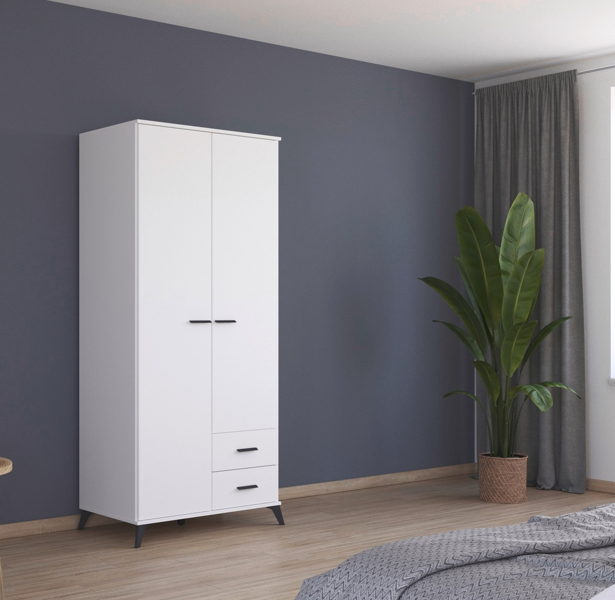 rauch Drehtürenschrank »Lucena«, mit schräg ausgestellten Füßen im Monochrom-Stil