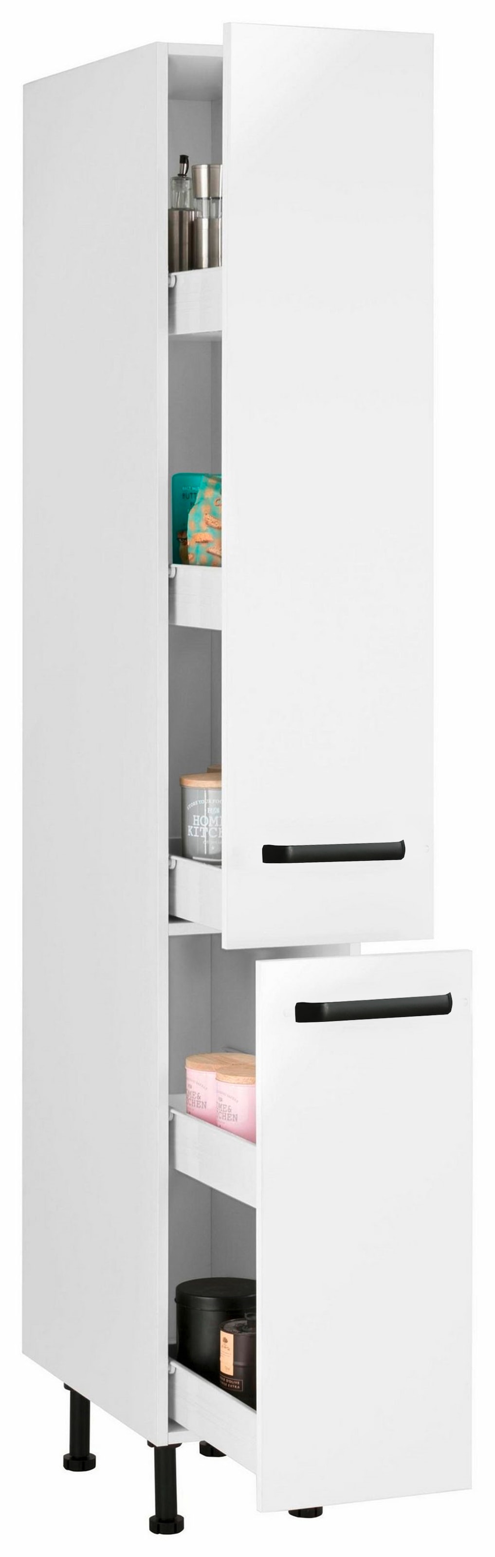 wiho Küchen Apothekerschrank »Simi«, Soft-Close-Funktion in Schubkästen und Auszügen, verstellbare Füße