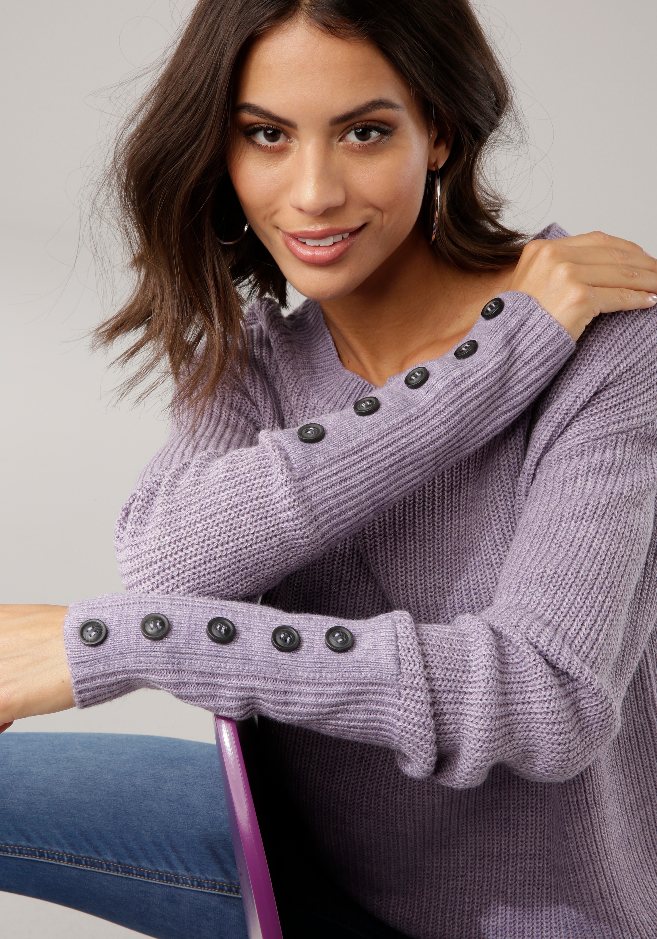 Laura Scott Strickpullover, mit Zierknöpfen