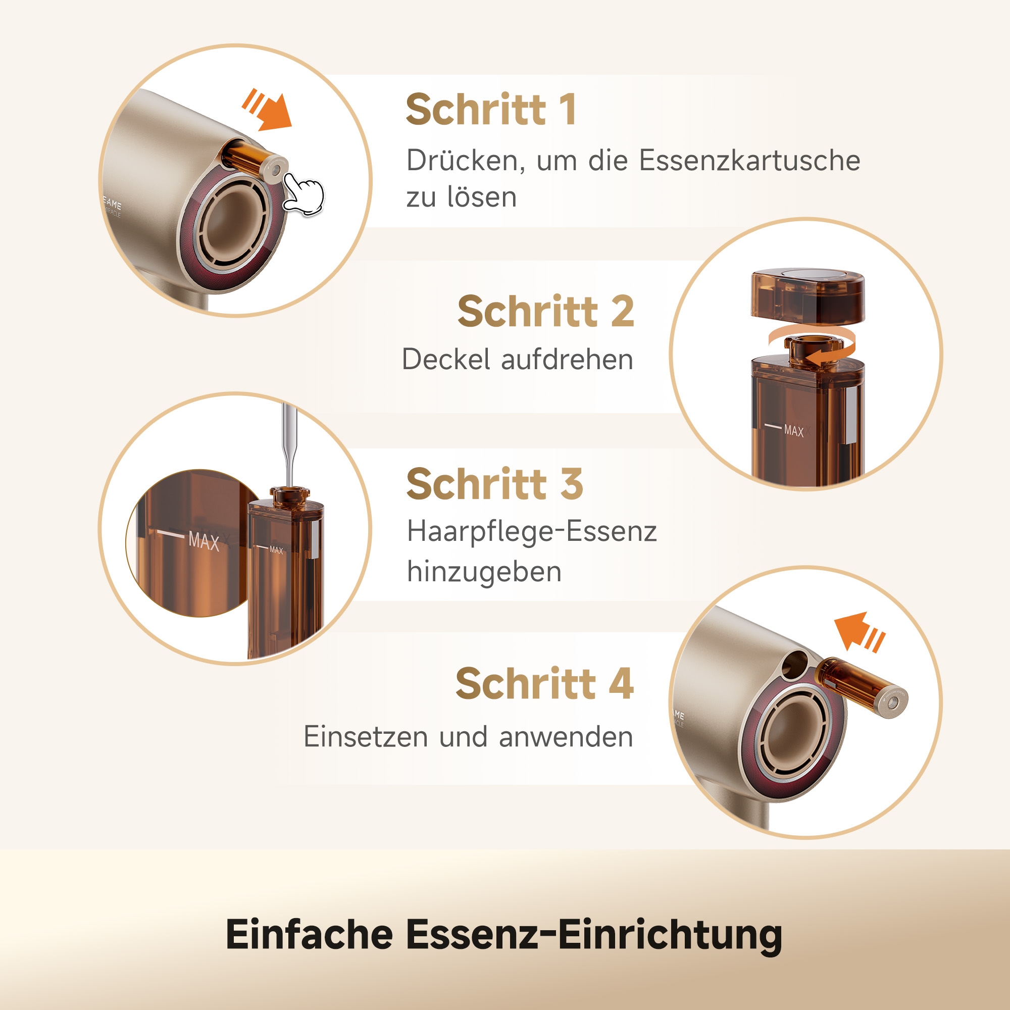 Dreame Haartrockner »Miracle Essence« 1.600 W 2 Aufsätze Essenz-Mikronebel, Rotlichtpflege, Anti-Frizz-Ionen